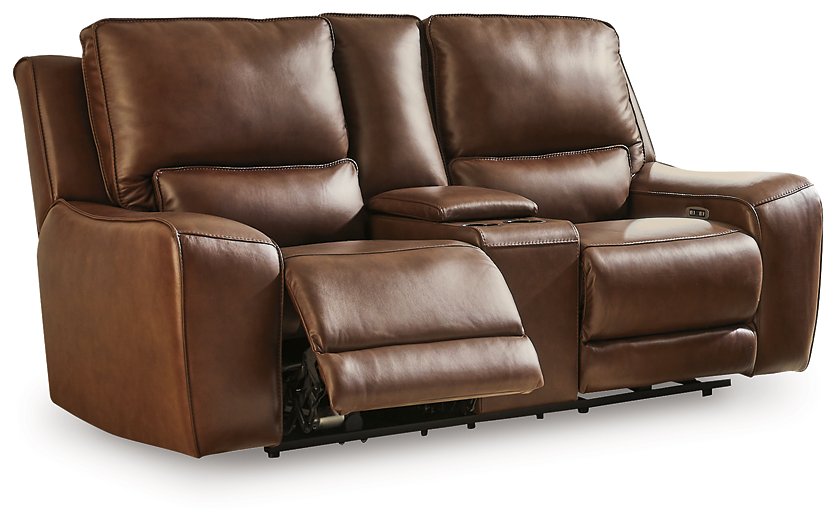 DeepWakes Power Reclining Loveseat with Console - Ideal Furniture (Fresno,CA) 