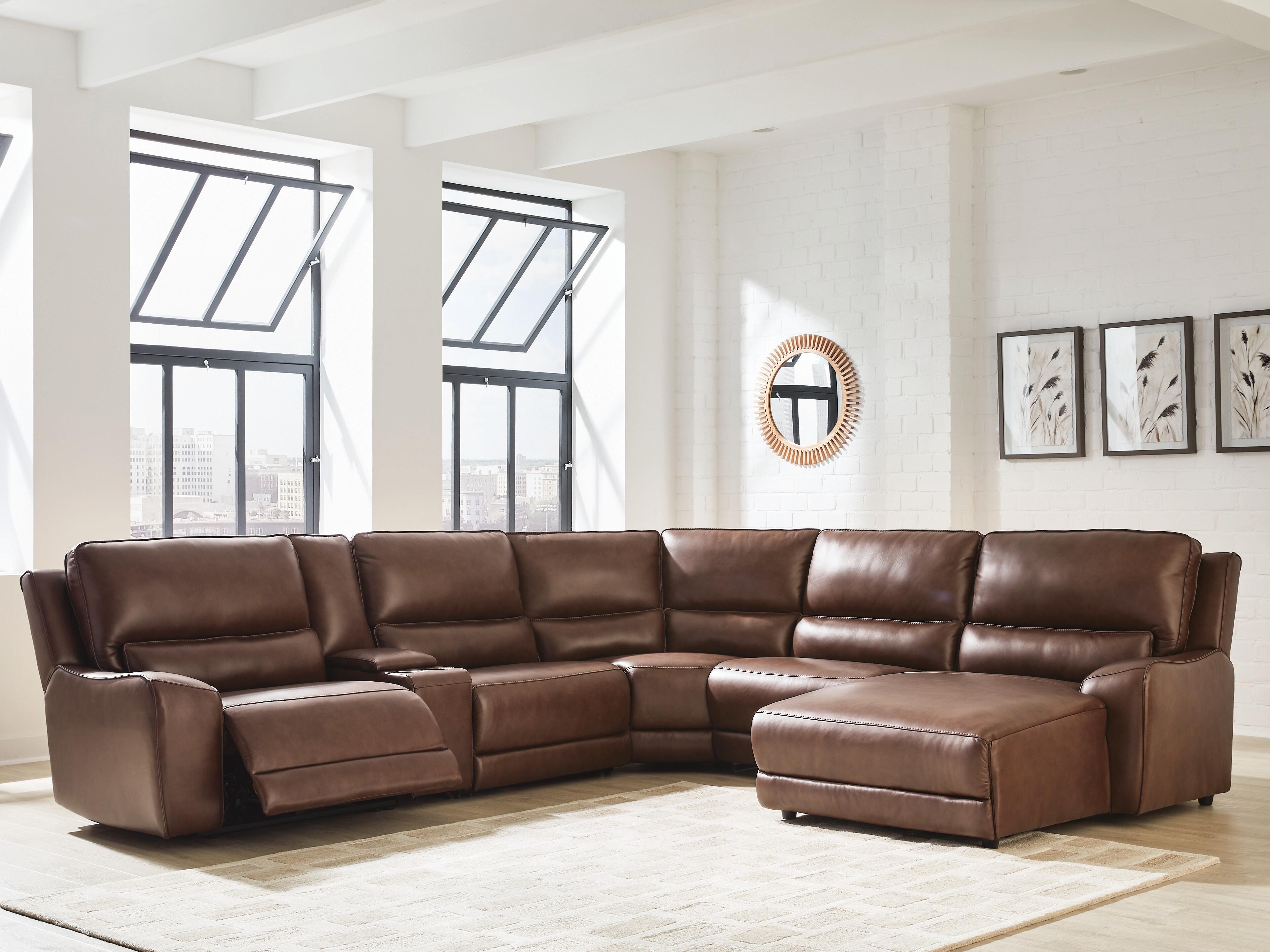 DeepWakes Power Reclining Sectional with Chaise - Ideal Furniture (Fresno,CA) 