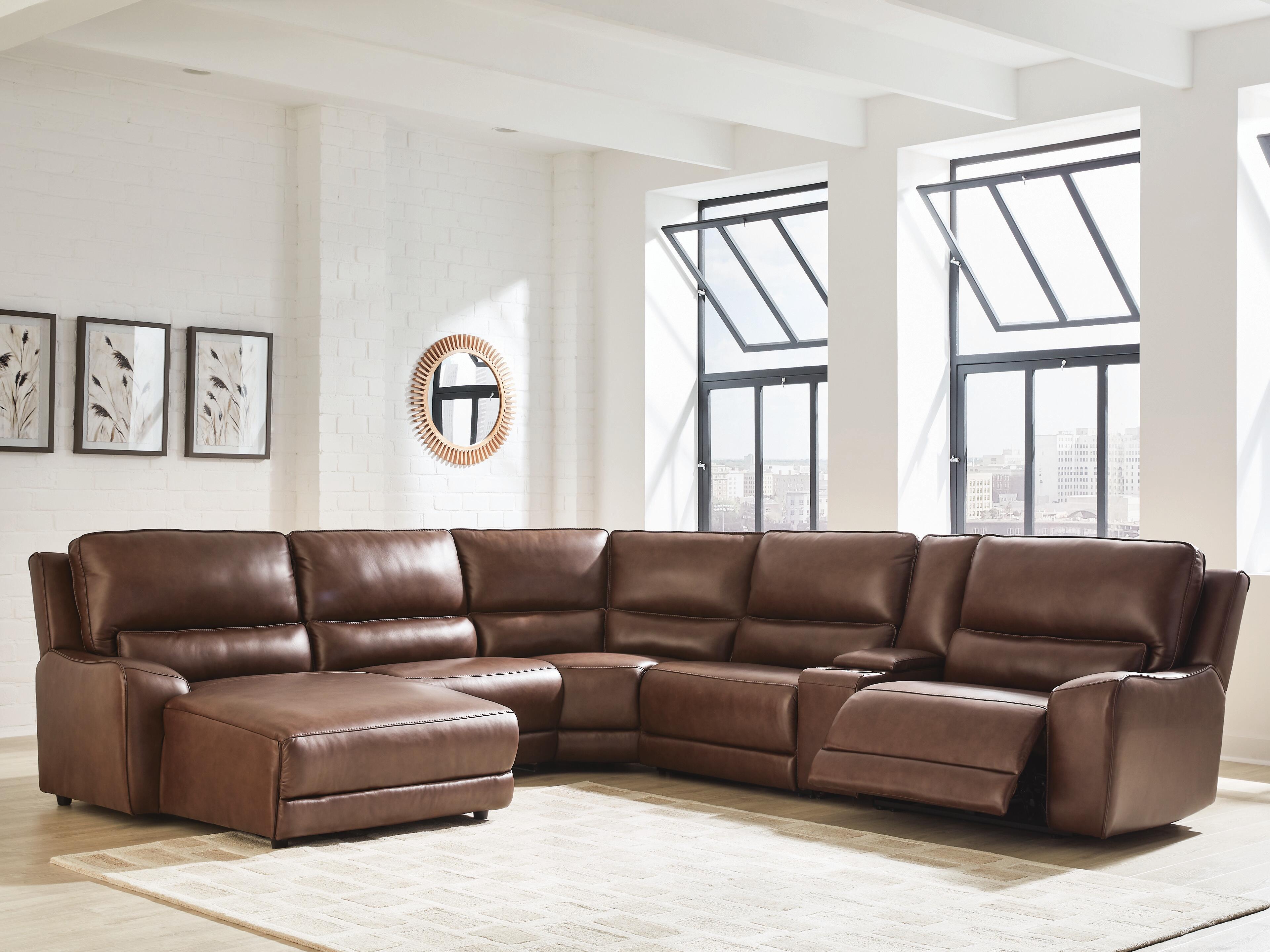 DeepWakes Power Reclining Sectional with Chaise - Ideal Furniture (Fresno,CA) 