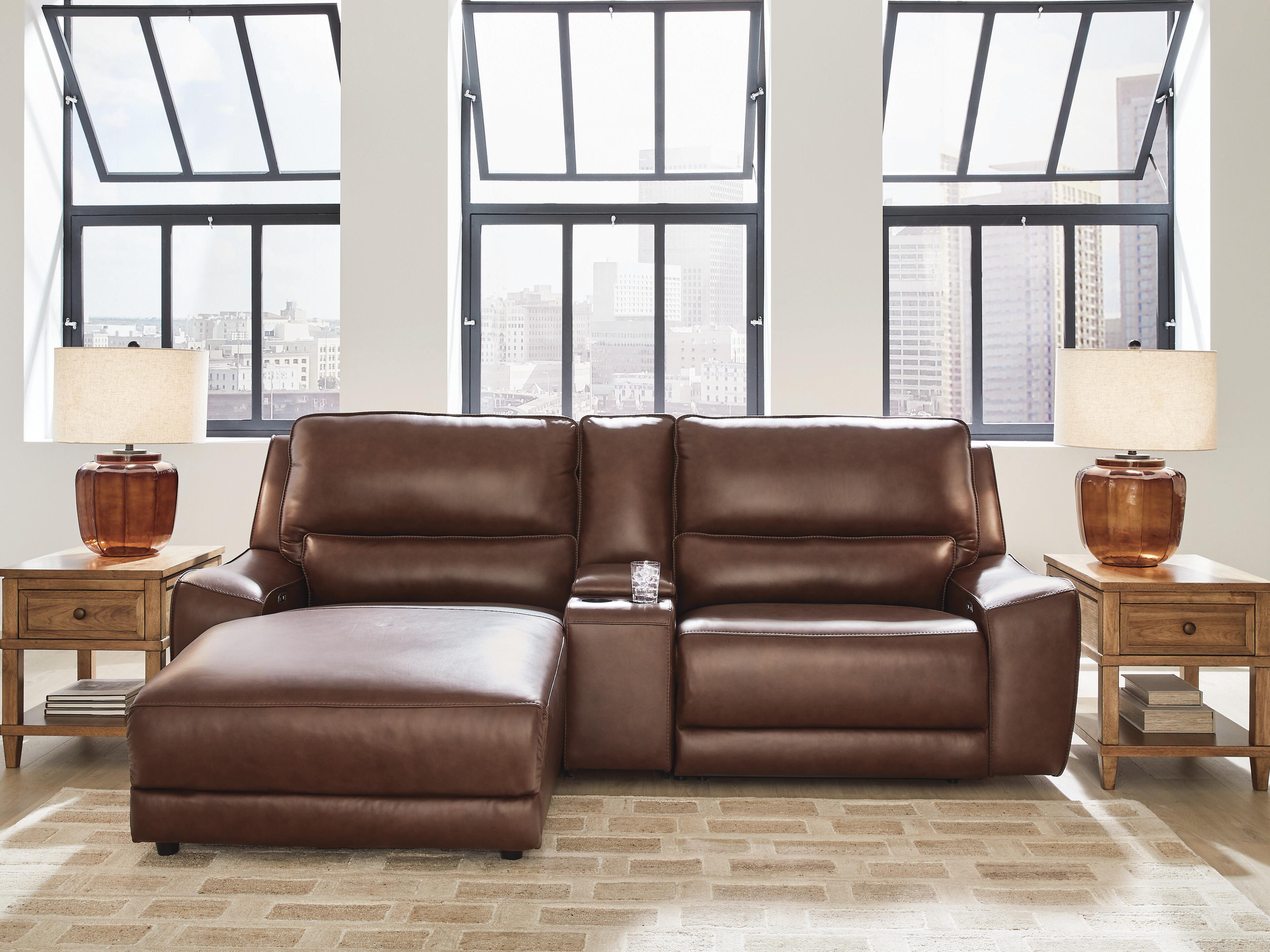 DeepWakes Power Reclining Sectional with Chaise - Ideal Furniture (Fresno,CA) 
