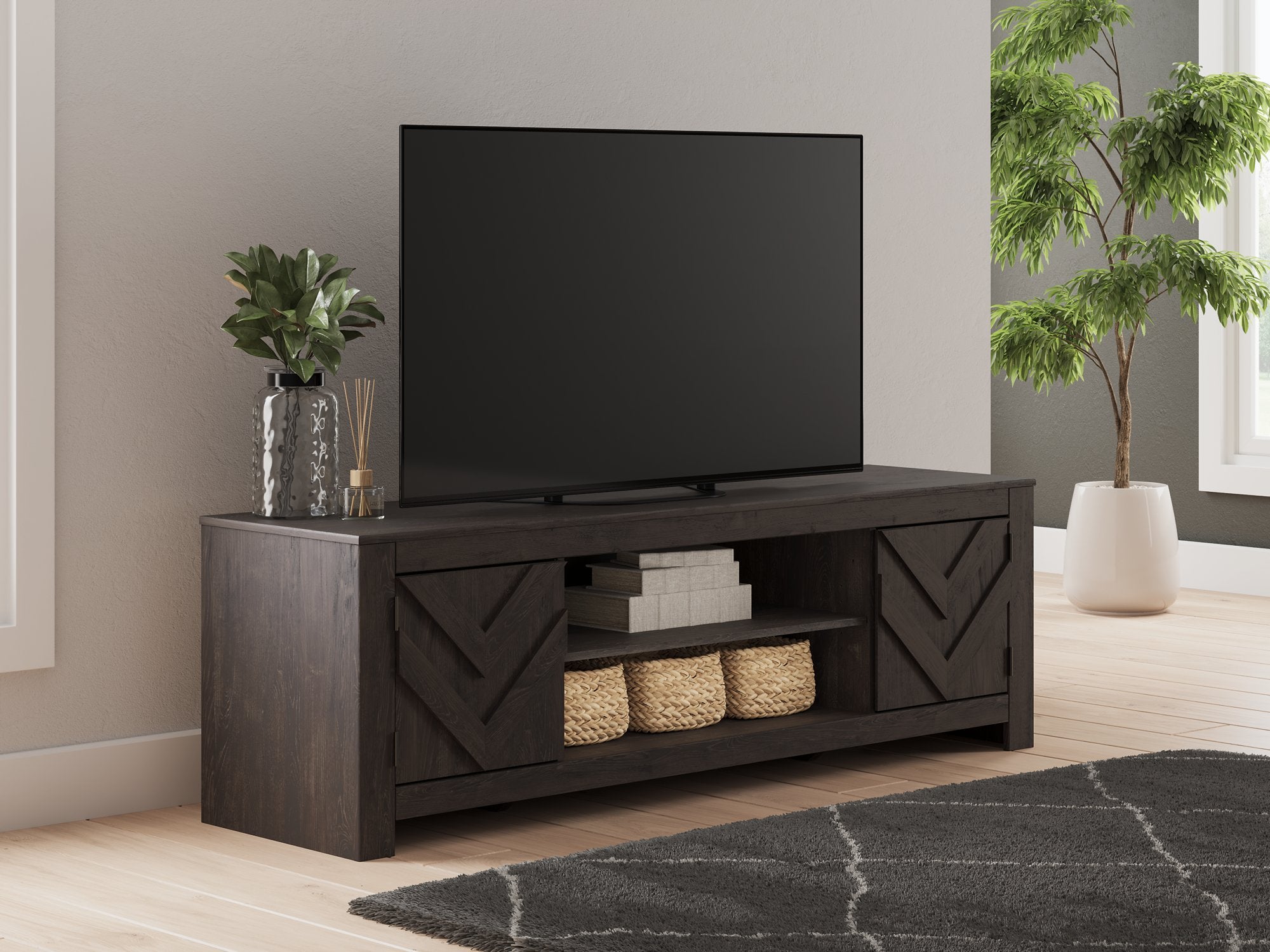 Cayboni 71" TV Stand with Electric Fireplace - Ideal Furniture (Fresno,CA) 