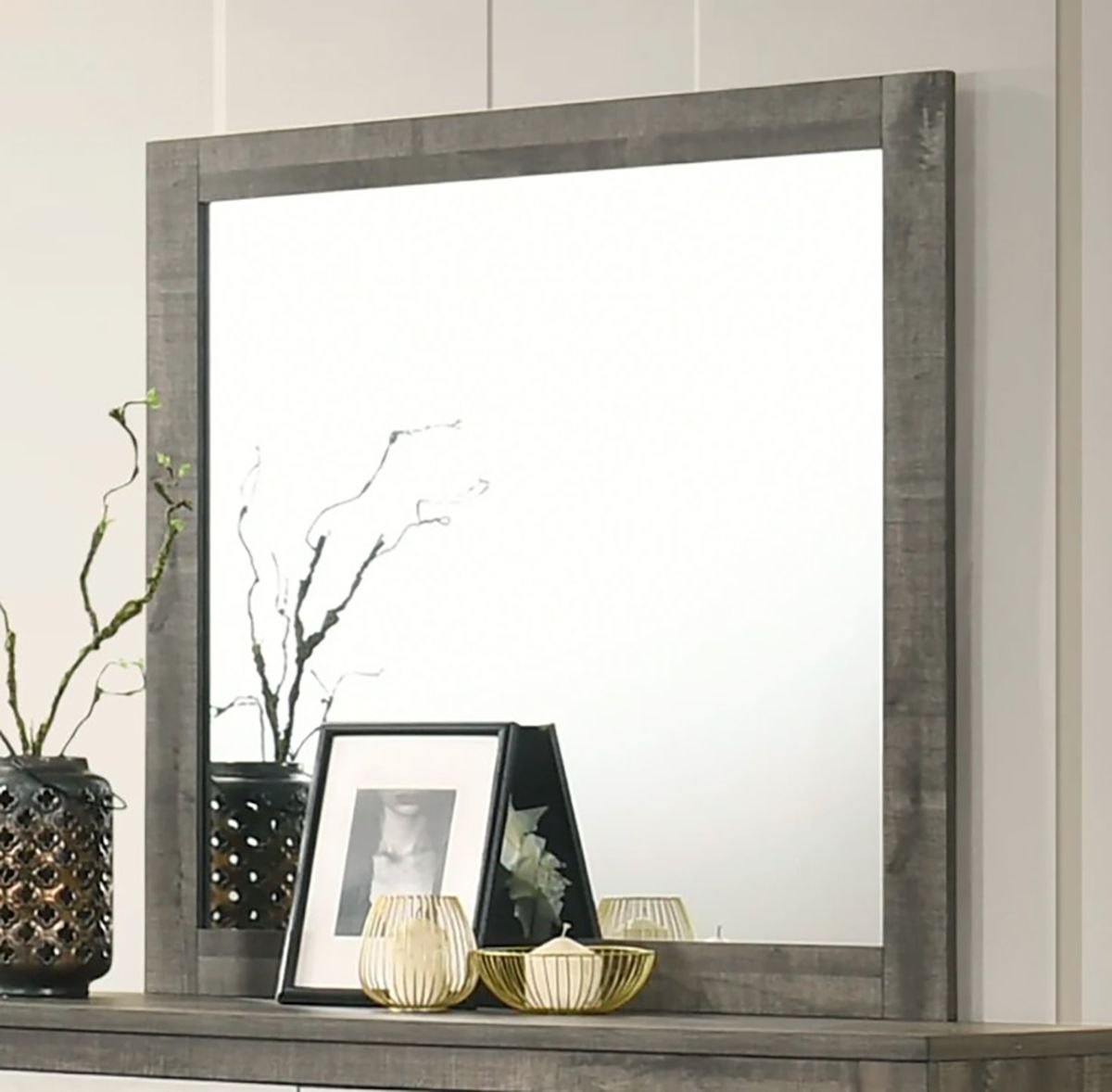 Crown Mark Furniture Rhett Dresser Mirror in Gray - Ideal Furniture (Fresno,CA) 