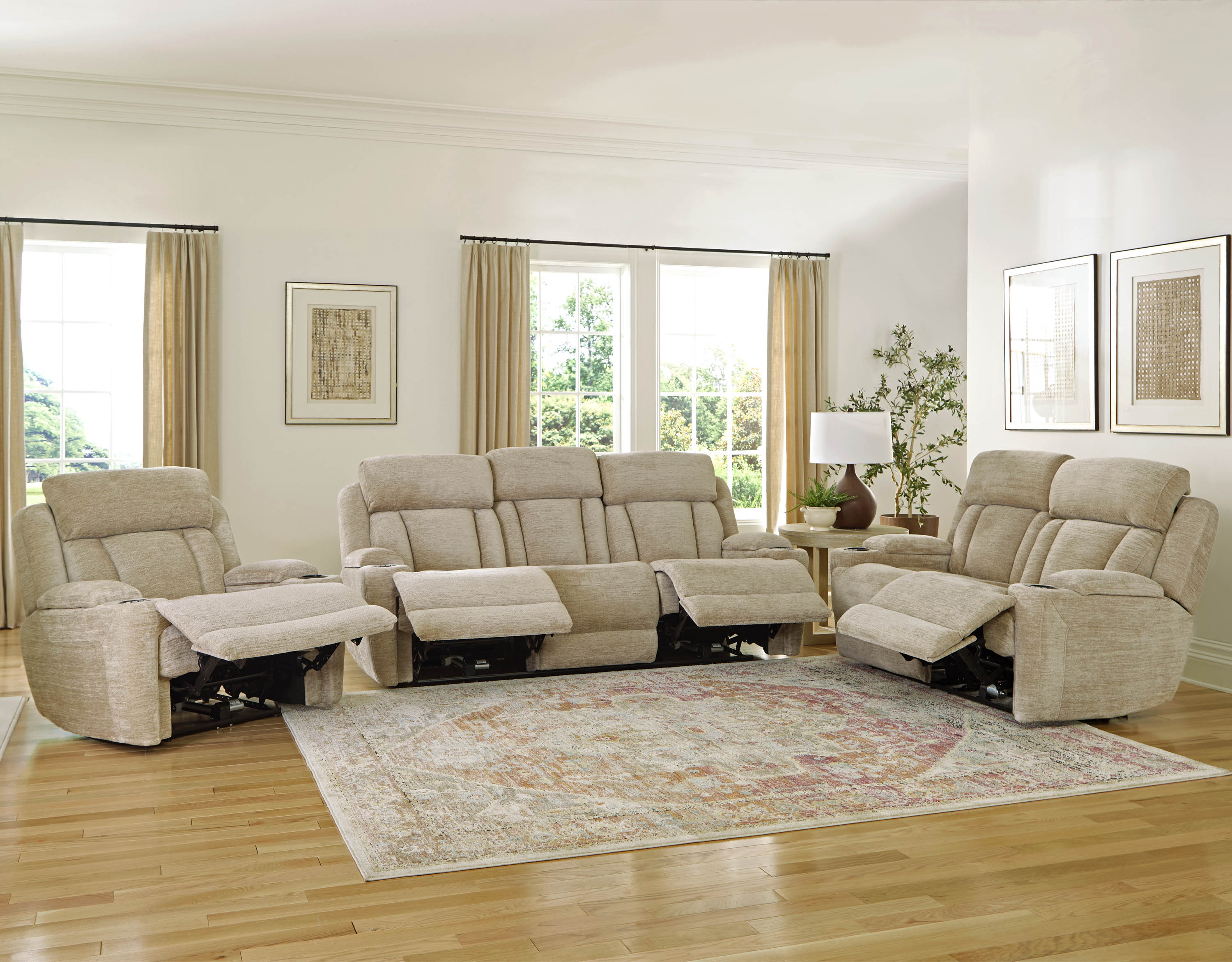 Parker Living Dalton - Lucky Fawn Power Reclining Sofa Loveseat and Recliner