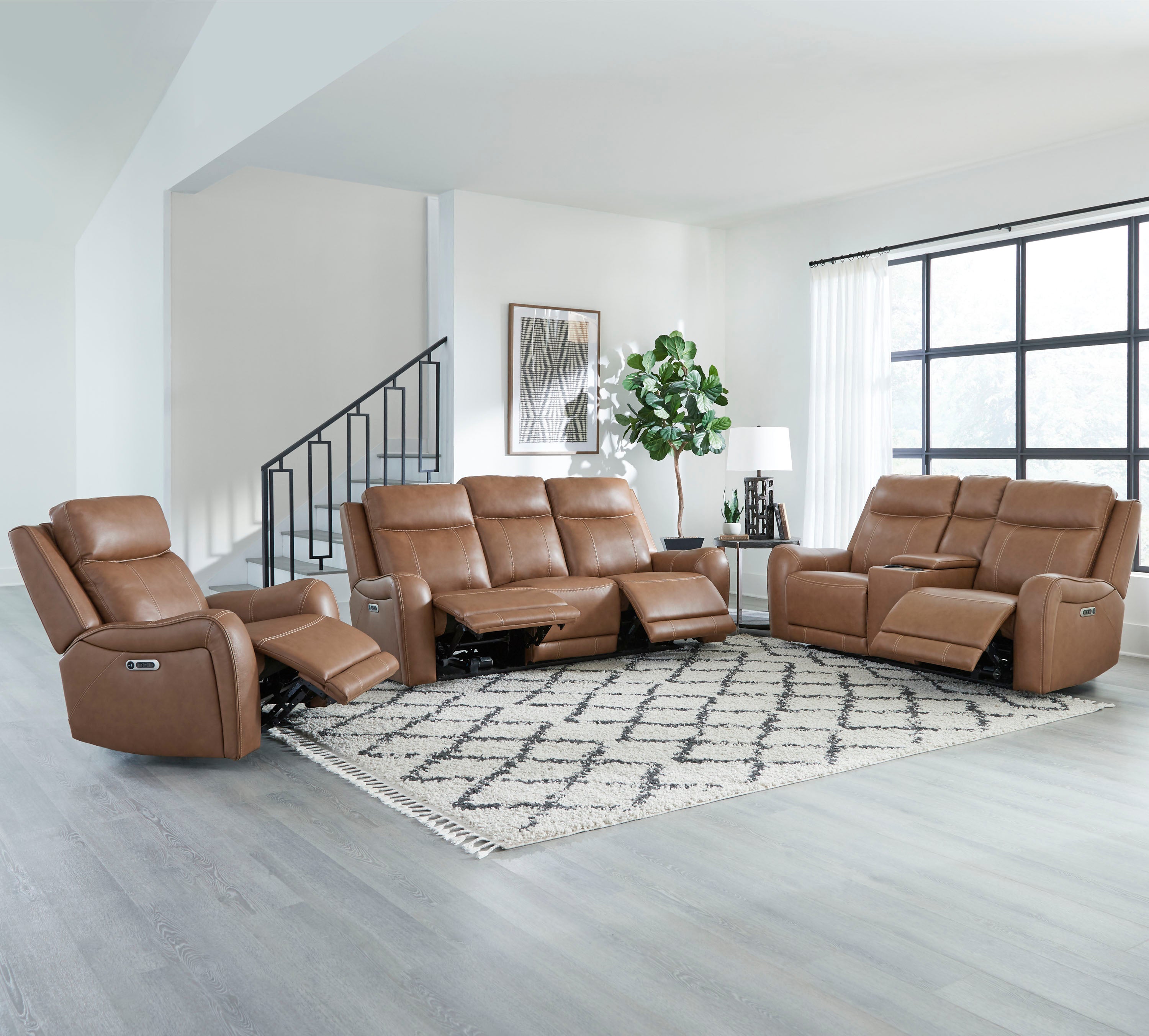 Parker Living Haywood - Butternut Power Reclining Sofa Loveseat and Recliner