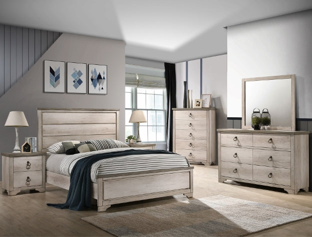 Crown Mark Patterson King Panel Bed in Driftwood Grey - Ideal Furniture (Fresno,CA) 