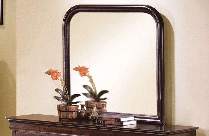 Crown Mark Furniture Louis Philip Dresser Mirror in Dark Cherry - Ideal Furniture (Fresno,CA) 