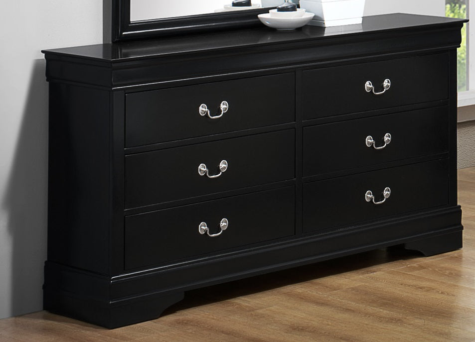 Crown Mark Furniture Louis Philip Dresser in Black - Ideal Furniture (Fresno,CA) 