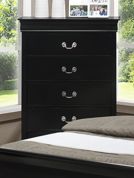 Crown Mark Furniture Louis Philip Drawer Chest in Black - Ideal Furniture (Fresno,CA) 