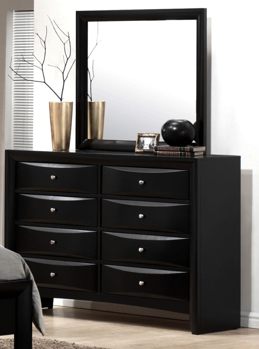 Crown Mark Furniture Emily Dresser Mirror in Black - Ideal Furniture (Fresno,CA) 