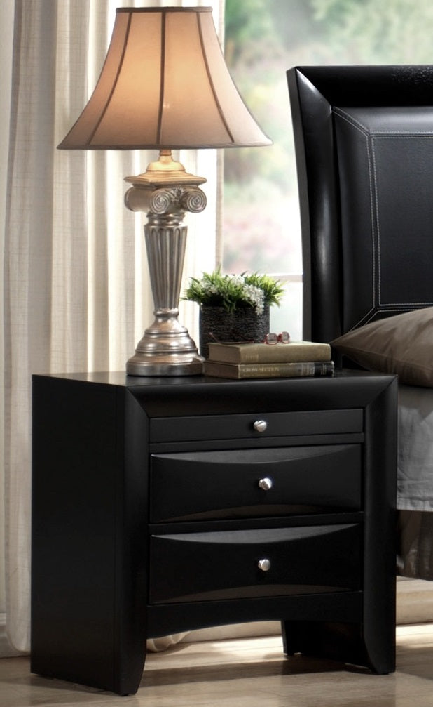 Crown Mark Furniture Emily Nightstand in Black - Ideal Furniture (Fresno,CA) 