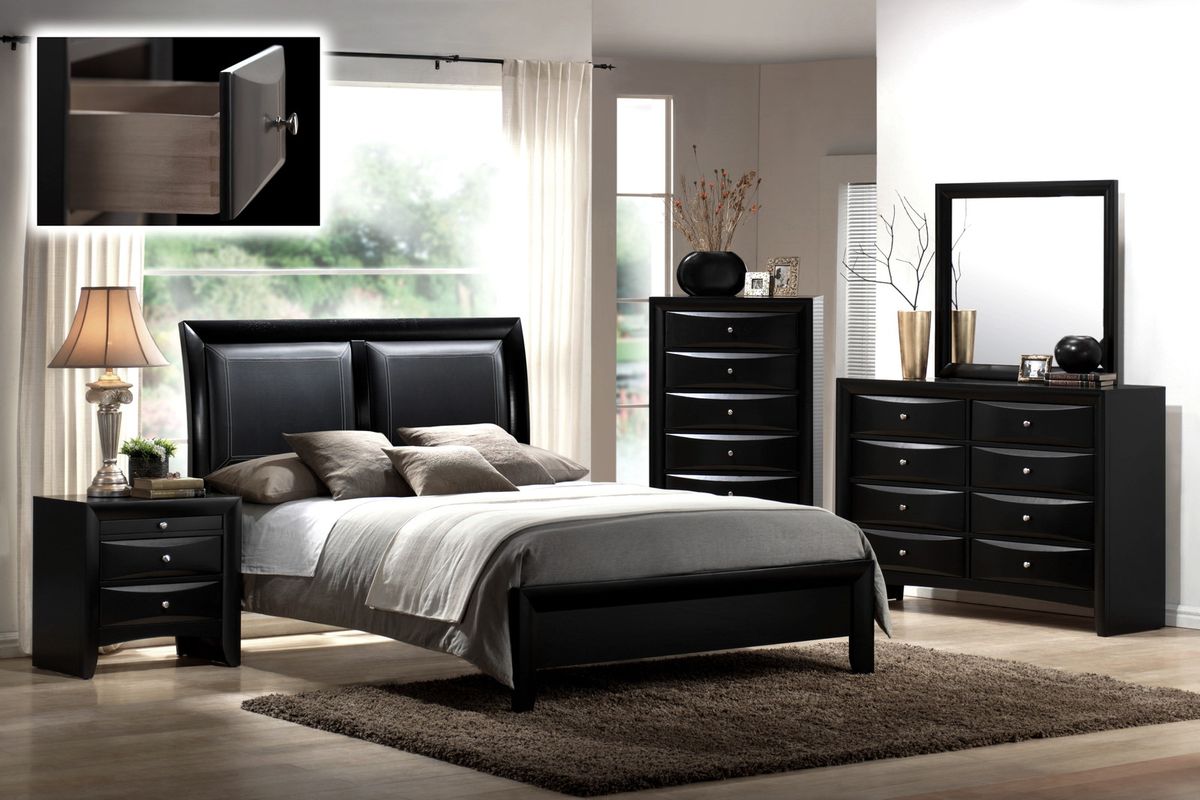 Crown Mark Furniture Emily Nightstand in Black - Ideal Furniture (Fresno,CA) 