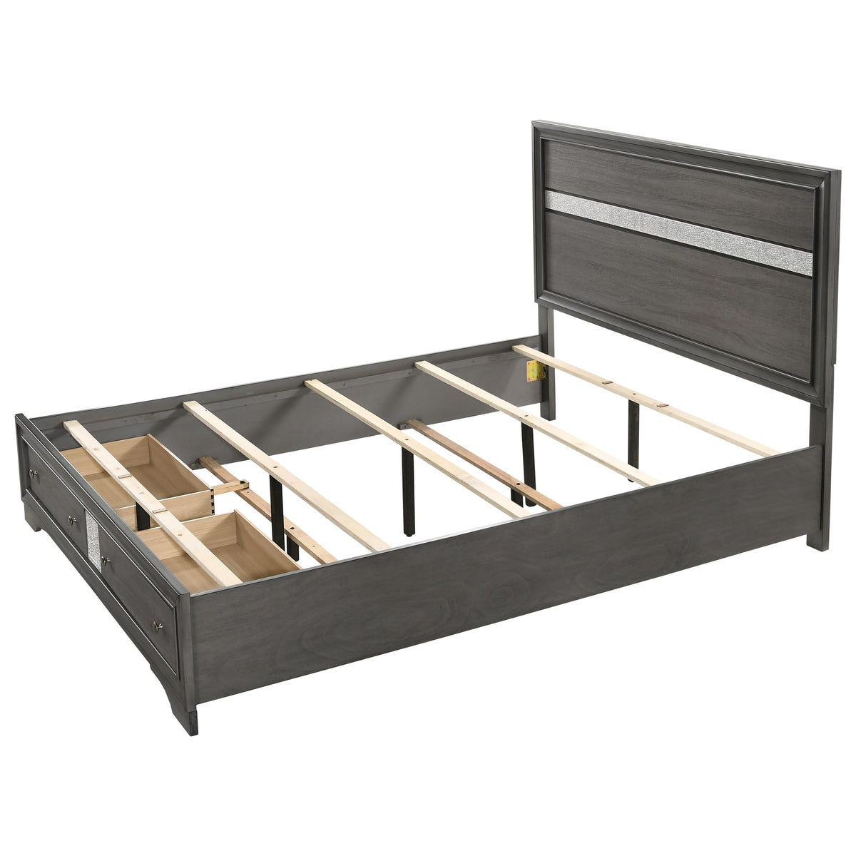 Crown Mark Regata Queen Storage Bed in Grey - Ideal Furniture (Fresno,CA) 