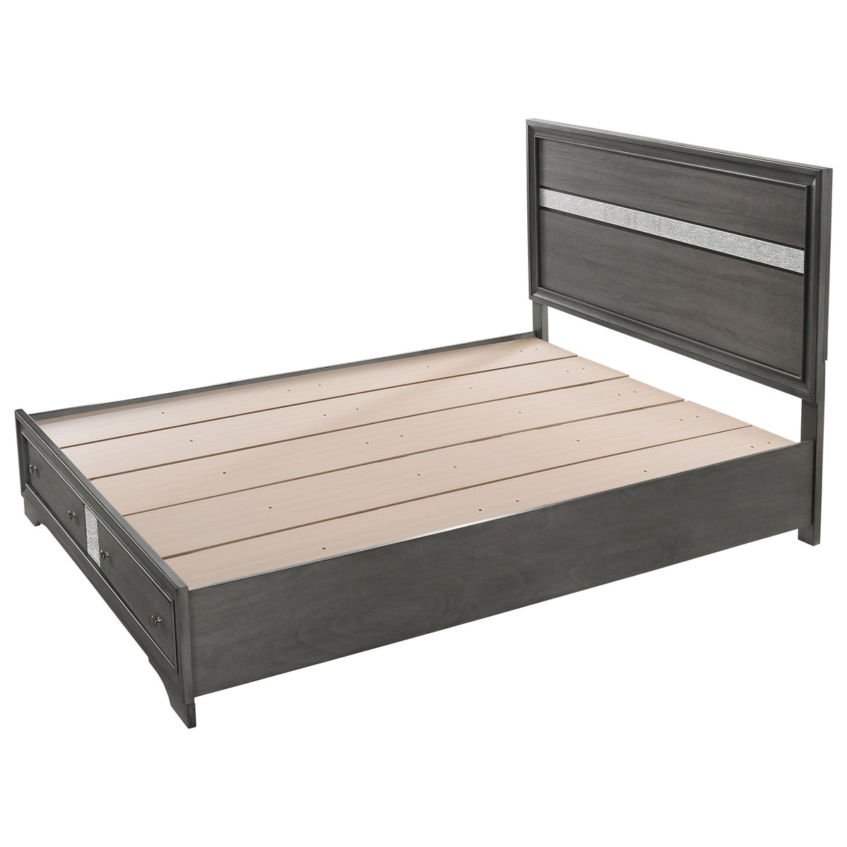 Crown Mark Regata Queen Storage Bed in Grey - Ideal Furniture (Fresno,CA) 