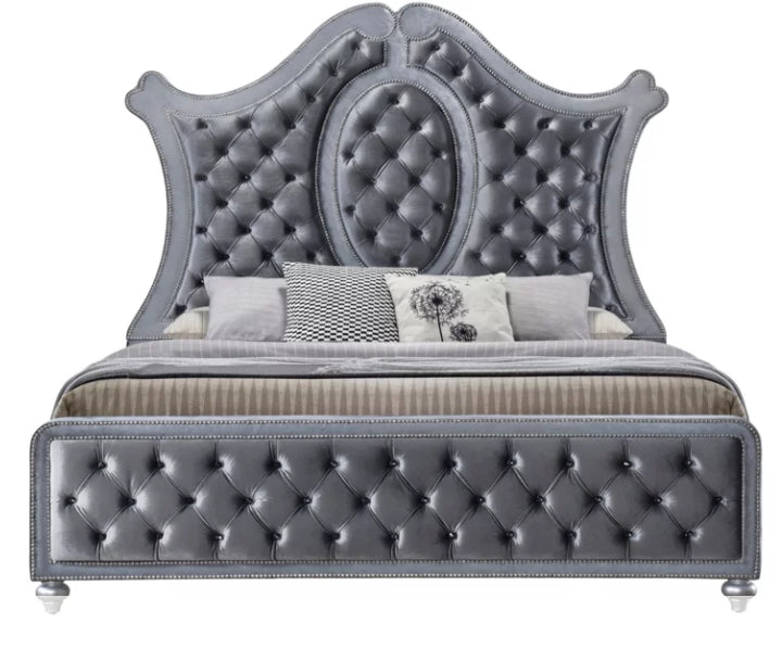 Crown Mark Furniture Voltare Queen Bed in Dark Grey - Ideal Furniture (Fresno,CA) 