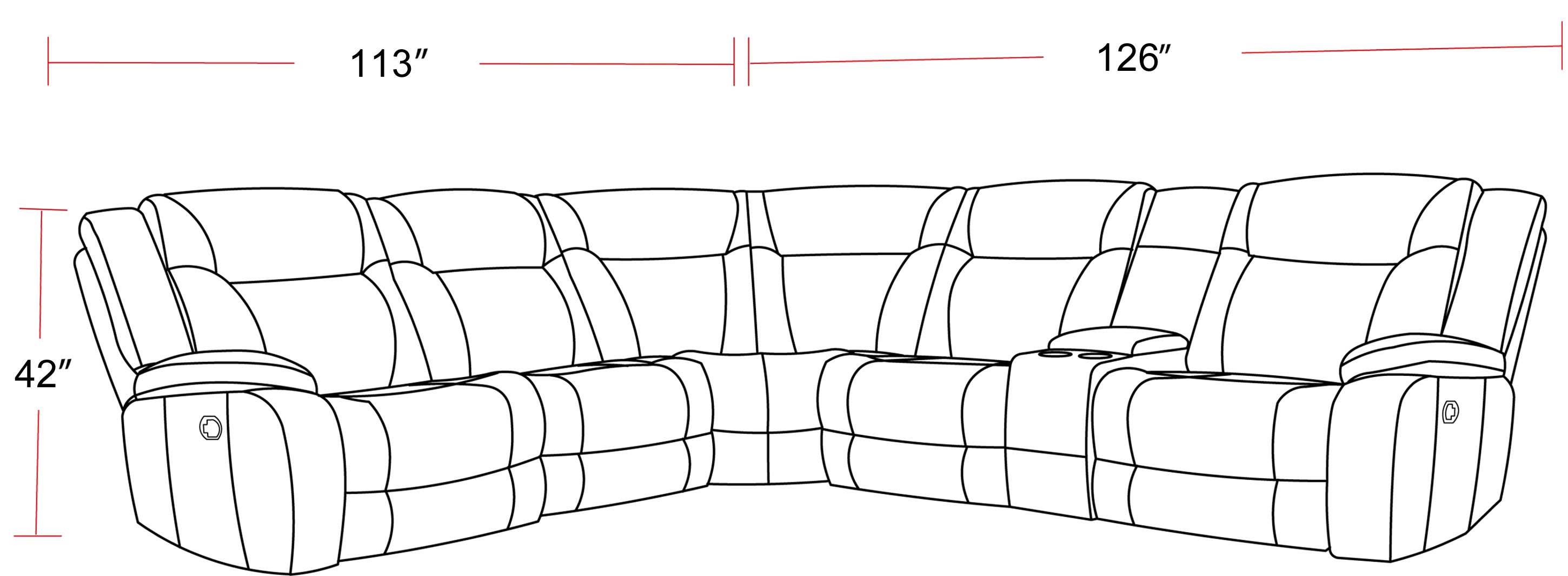 Parker Living Blake - Desert Taupe 6 Piece Modular Reclining Sectional and Entertainment Console