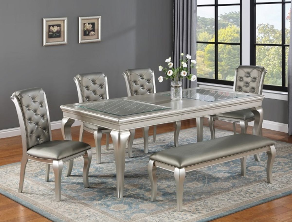 Crown Mark Furniture Caldwell Side Chair in Light Champagne (Set of 2) - Ideal Furniture (Fresno,CA) 