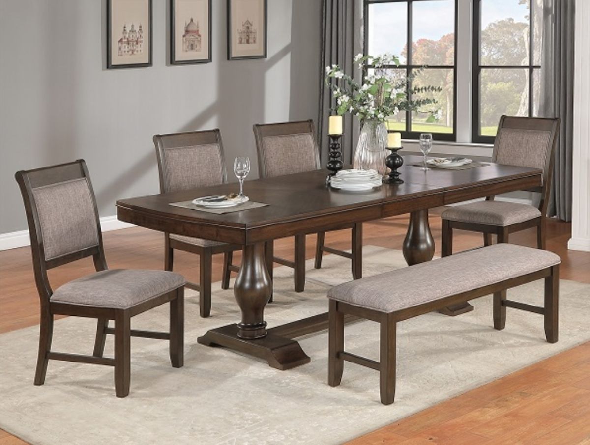 Crown Mark Furniture Tarin Bench in Brown