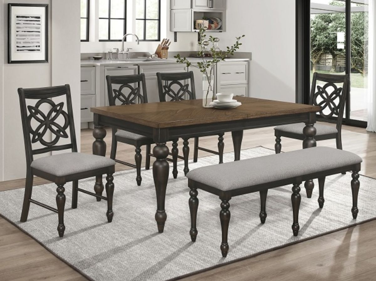 Crown Mark Furniture Hilara Bench in Dark Brown
