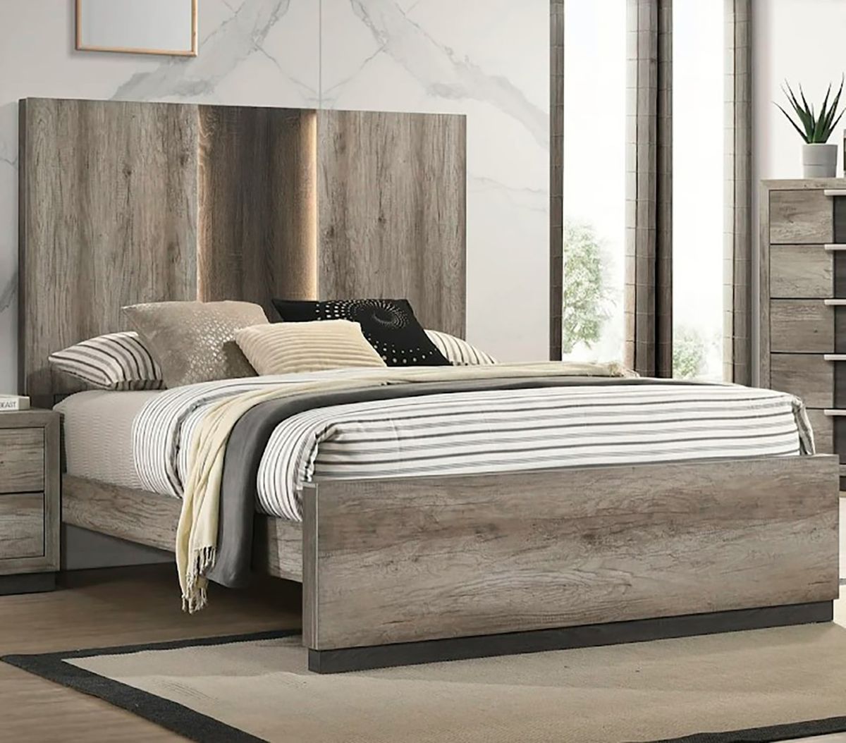 Crown Mark Furniture Rangley Queen Panel Bed in Brown B6830-Q - Ideal Furniture (Fresno,CA) 