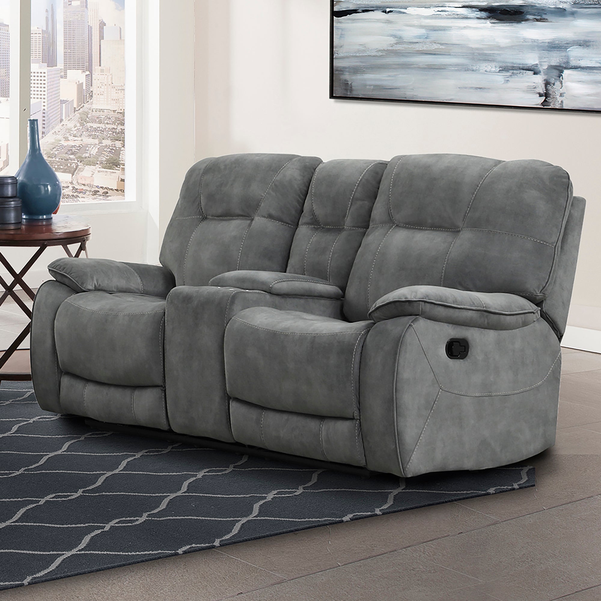Parker Living Cooper - Shadow Grey Manual Reclining Sofa Loveseat and Recliner