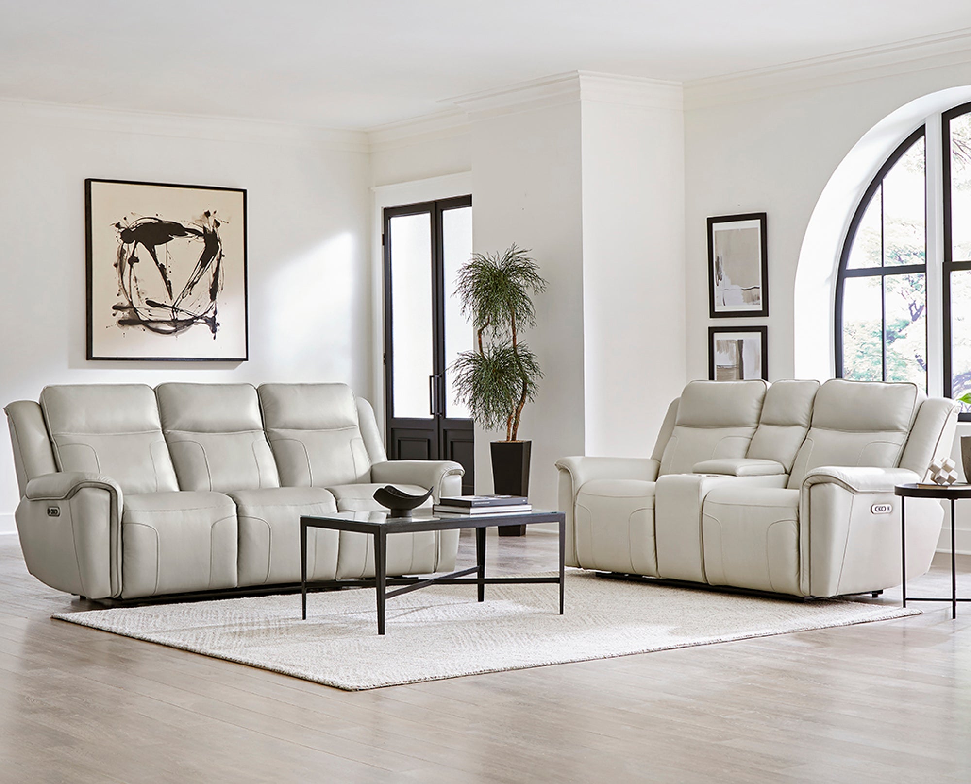 Parker Living Atlantis - Whisper Ivory Power Reclining Zero Gravity Console Loveseat