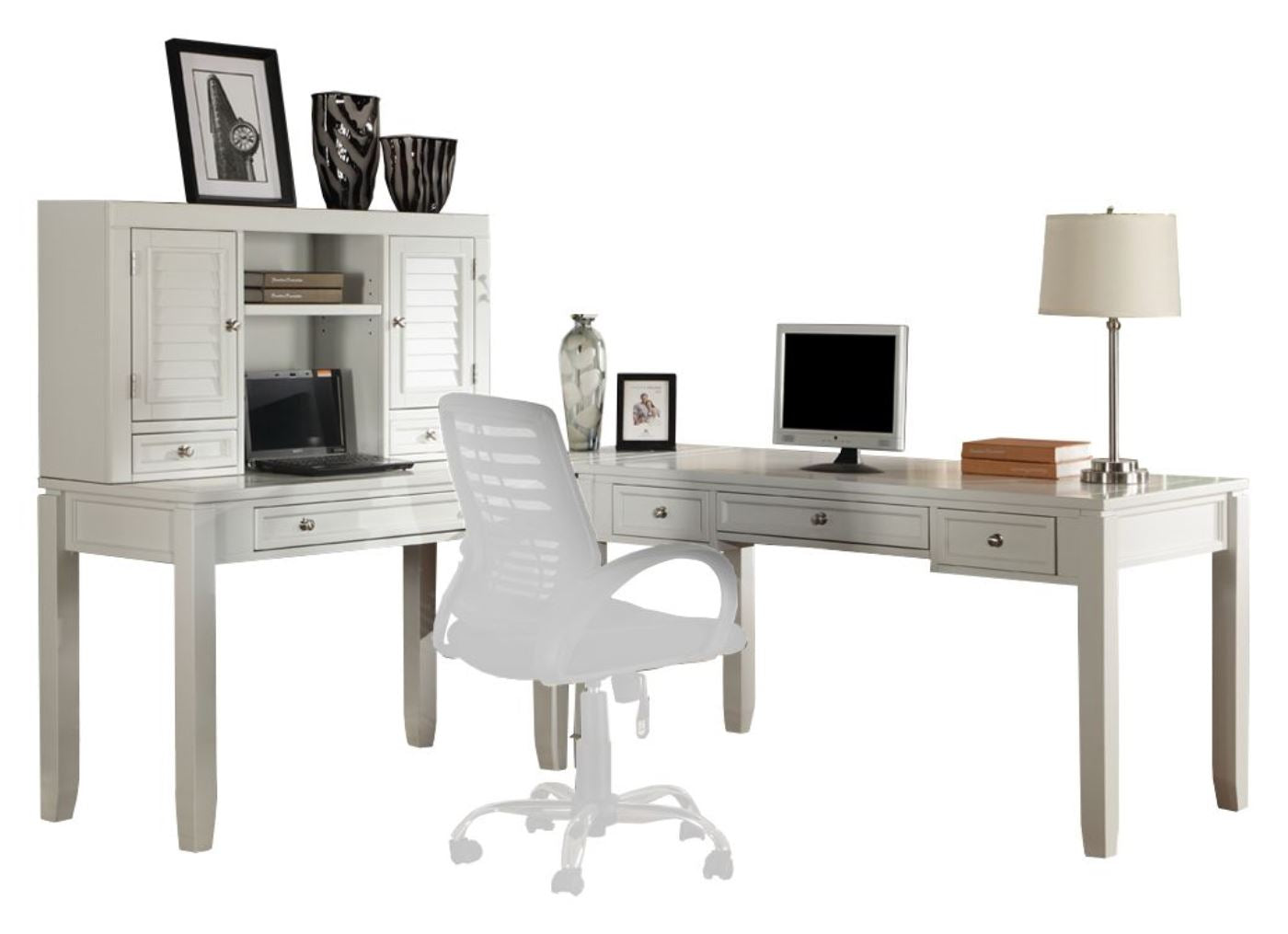 Parker House Boca L Shape Desk with Hutch