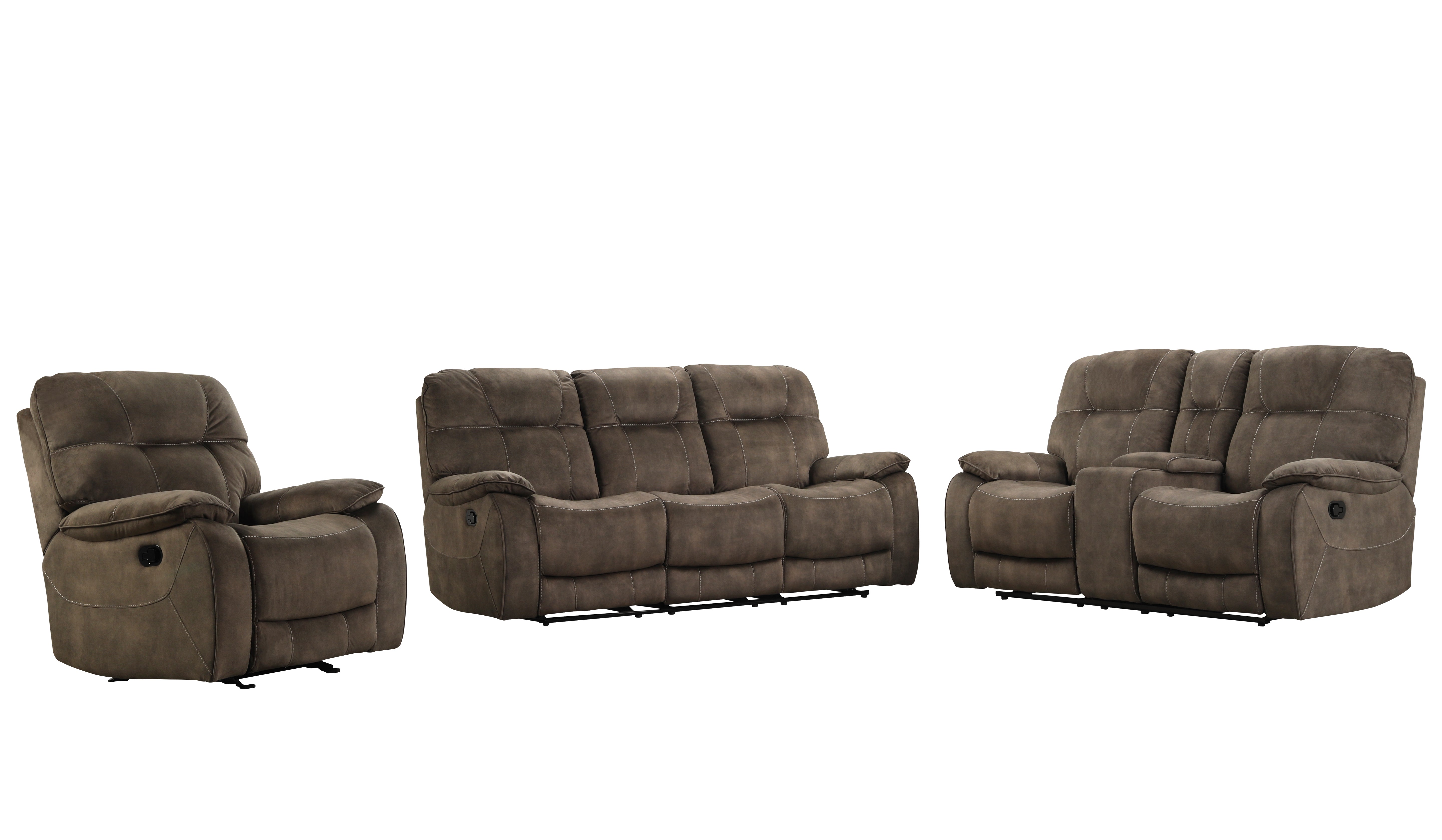 Parker Living Cooper - Shadow Brown Manual Reclining Sofa Loveseat and Recliner