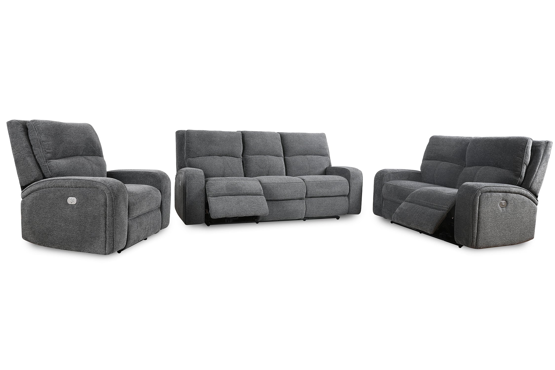 Parker Living Polaris - Bizmark Grey Power Reclining Sofa Loveseat and Recliner