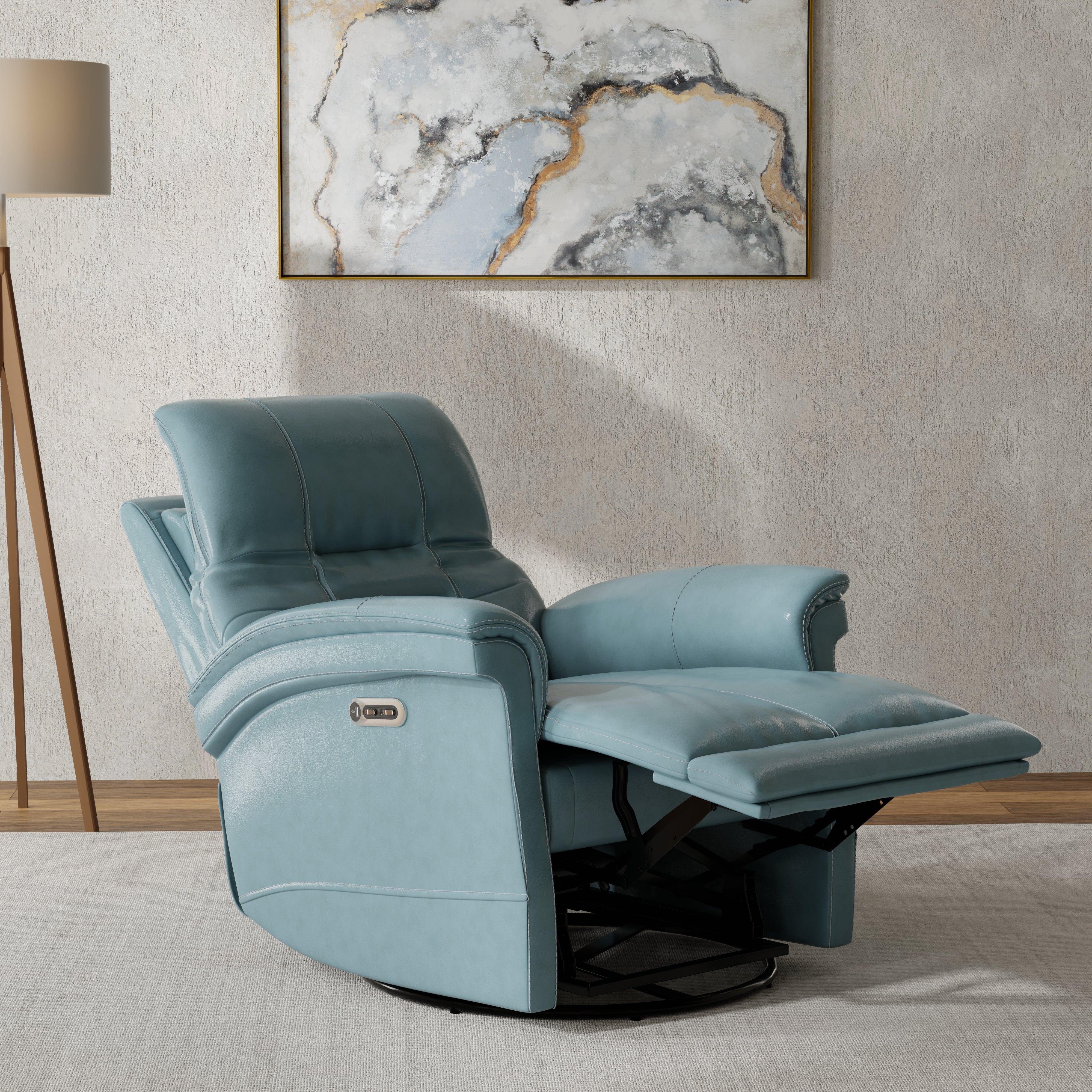 Parker Living Carnegie - Verona Azure - Powered By Freemotion Cordless Power Swivel Glider Recliner