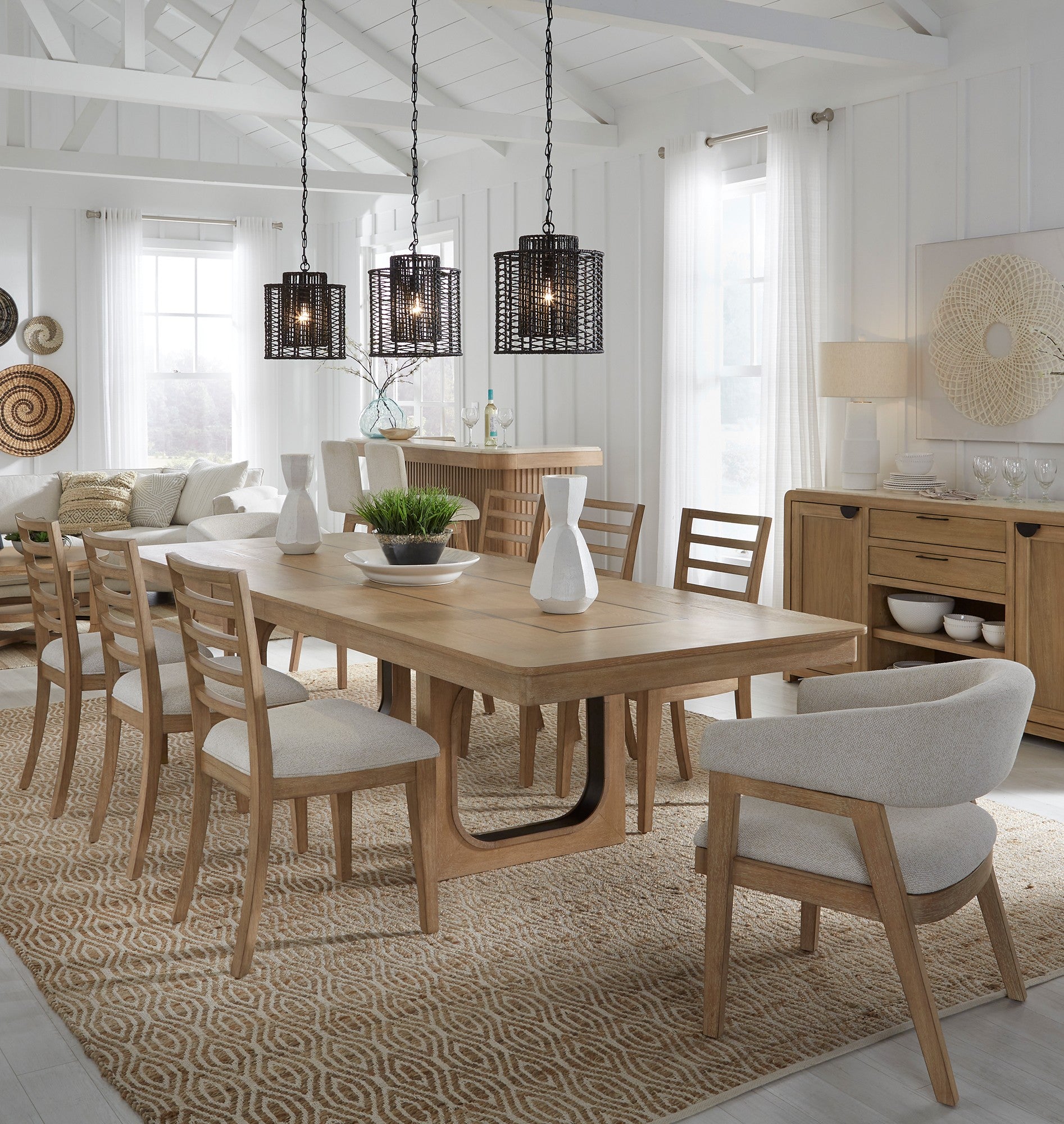 Parker House Escape - Dining 84 In. Rectangular Extendable Table With 8 Chairs