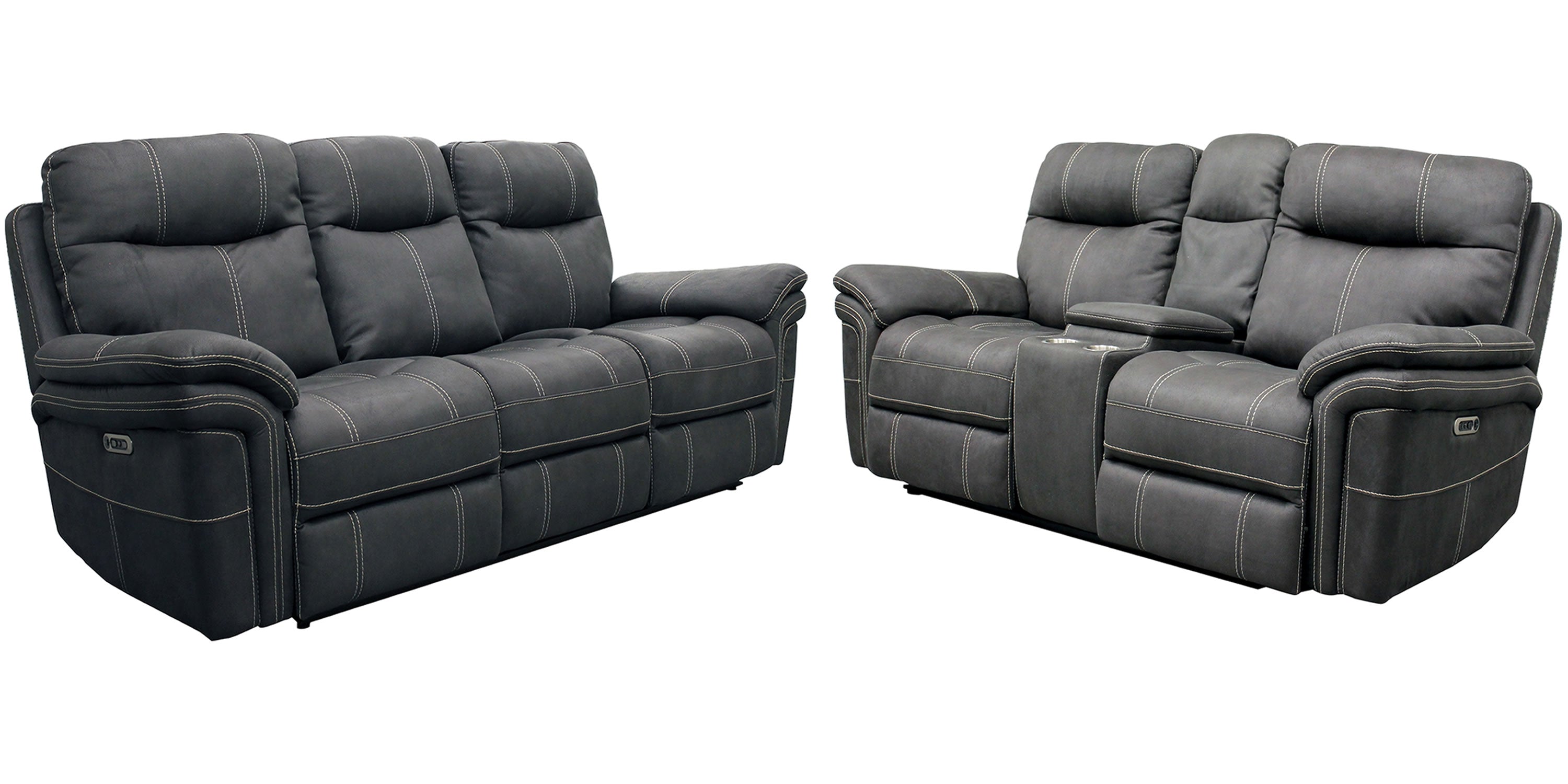 Parker Living Mason - Charcoal Power Reclining Sofa and Loveseat