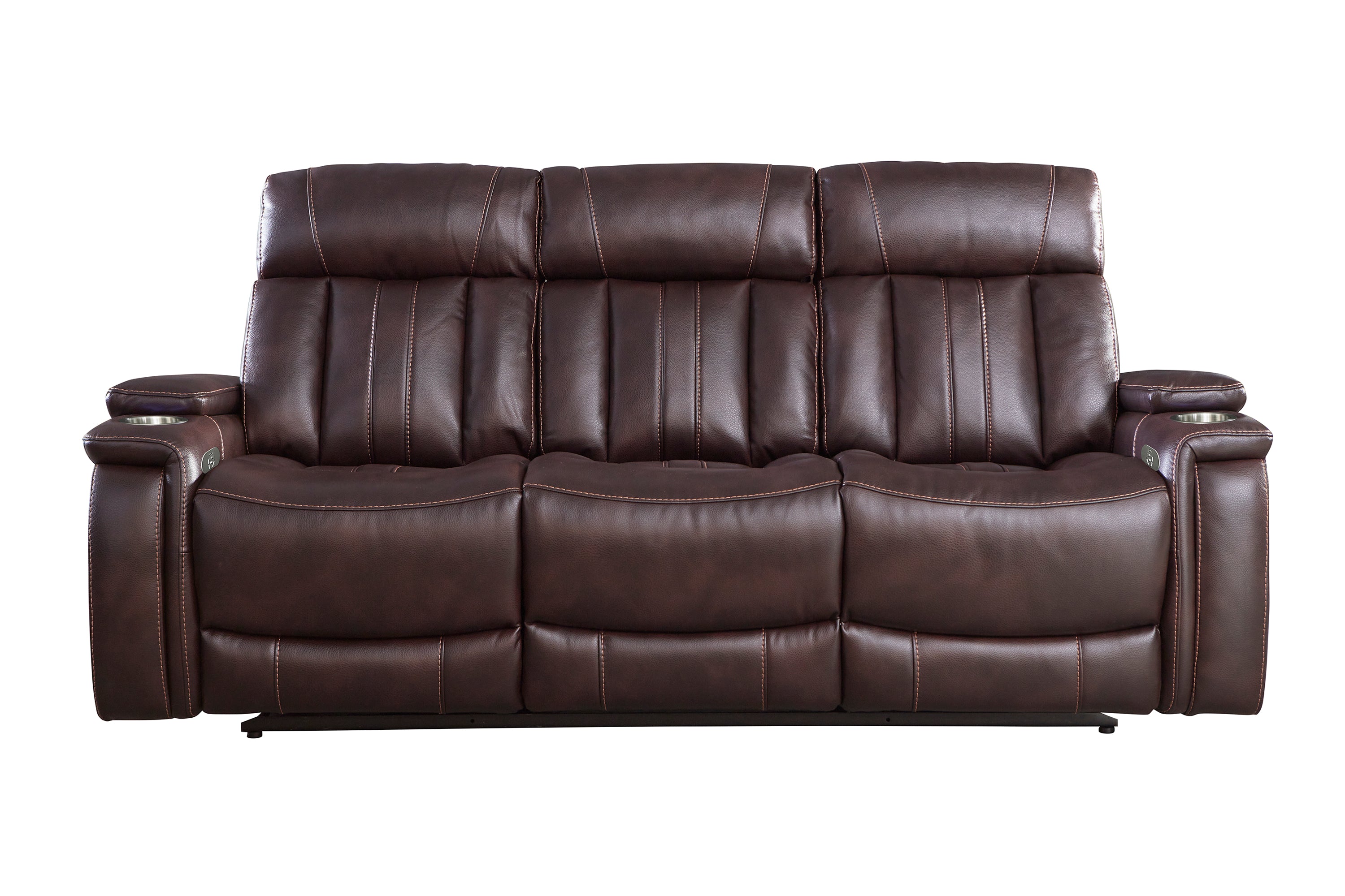 Parker Living Royce - Fantom Brown Power Reclining Sofa with Drop Down Console