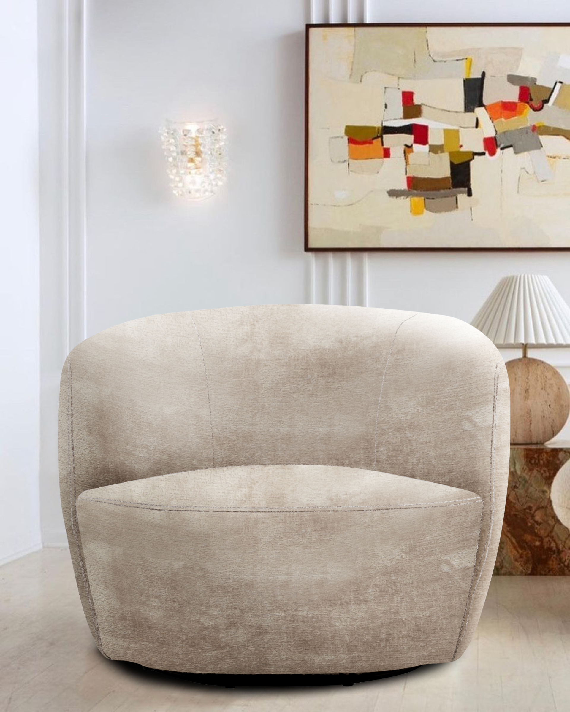 Parker Living Carina - Miami Mink Swivel Barrel Chair
