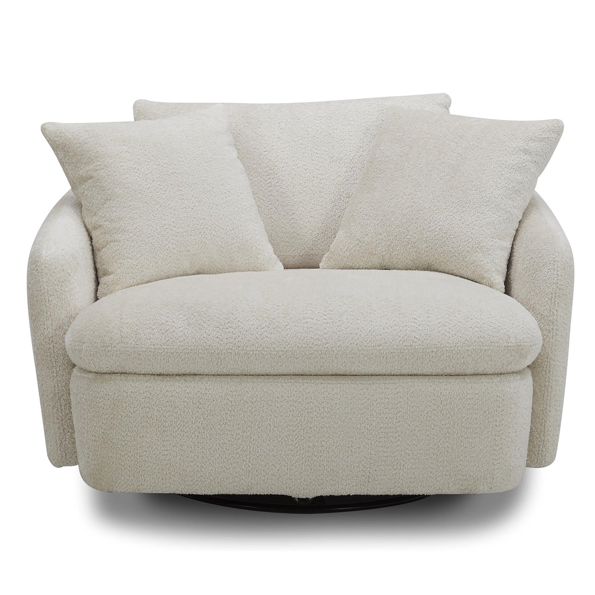 Parker Living Boomer - Utopia Sand Large Swivel Chair with 2 Toss Pillows
