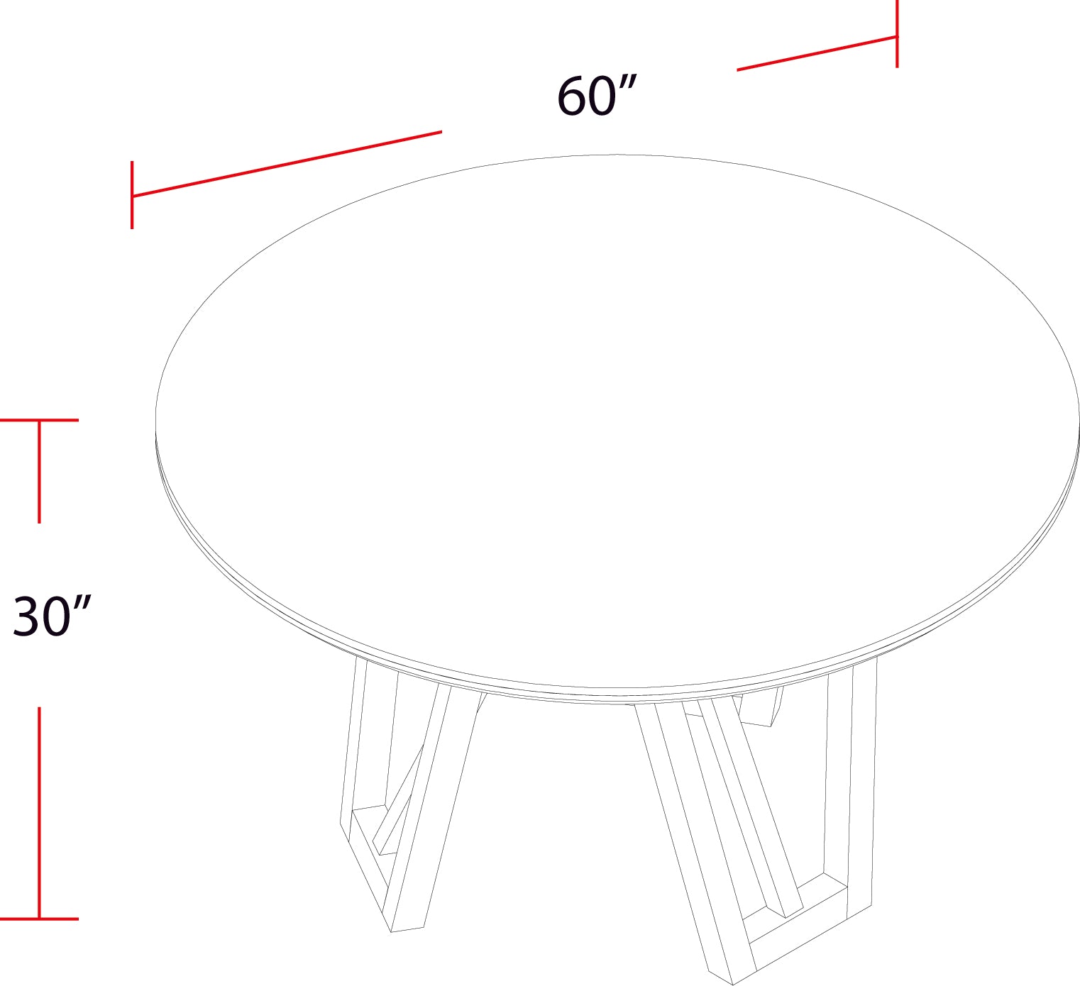 Parker House Pure Modern Dining 60 In. Round Table with Wood Base