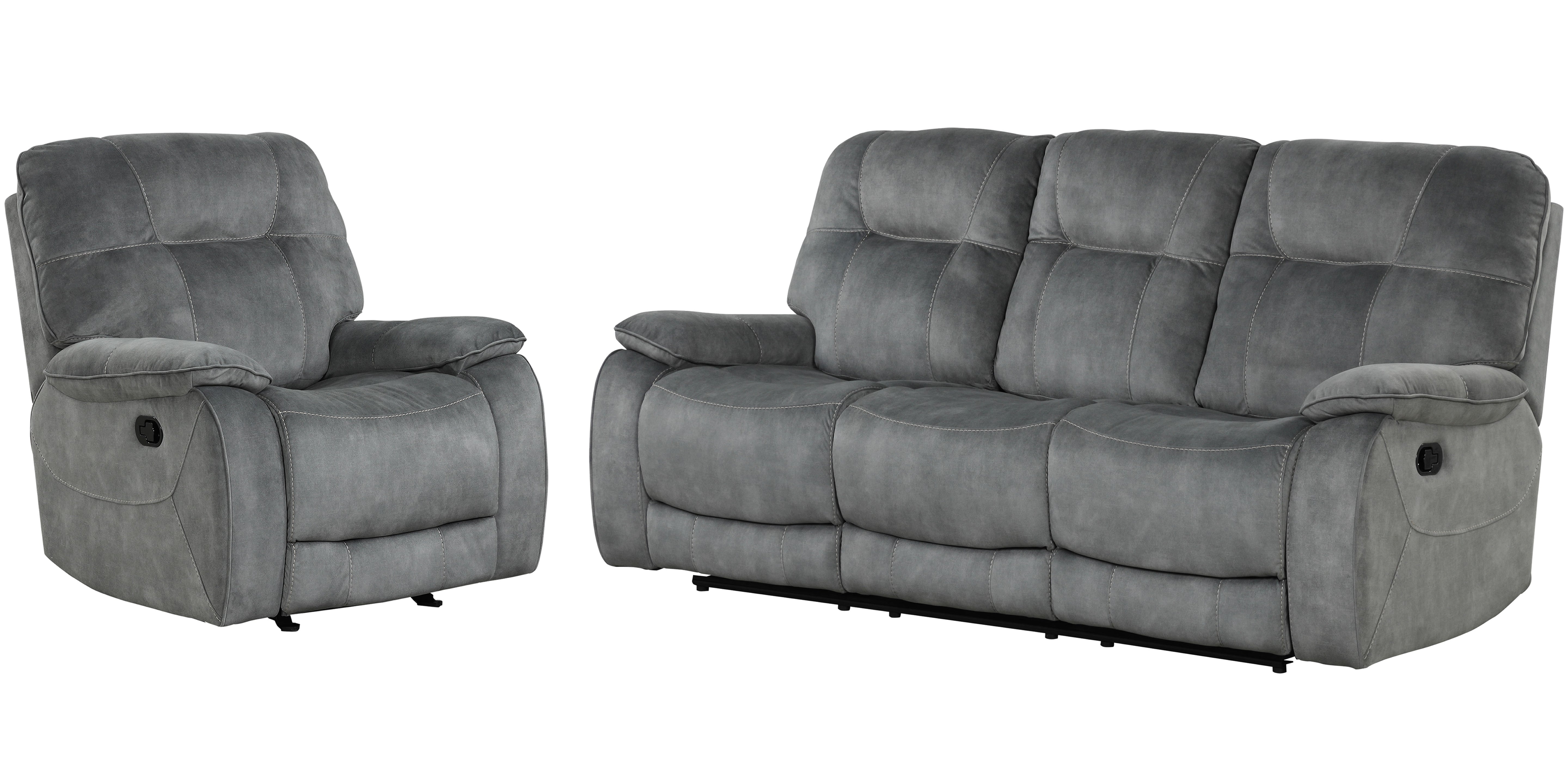 Parker Living Cooper - Shadow Grey Manual Reclining Sofa and Recliner