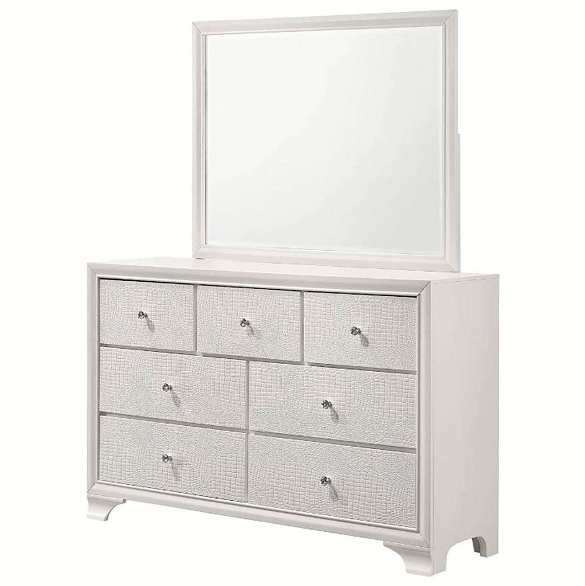 Crown Mark Furniture Lyssa 7 Drawer Dresser in White - Ideal Furniture (Fresno,CA) 