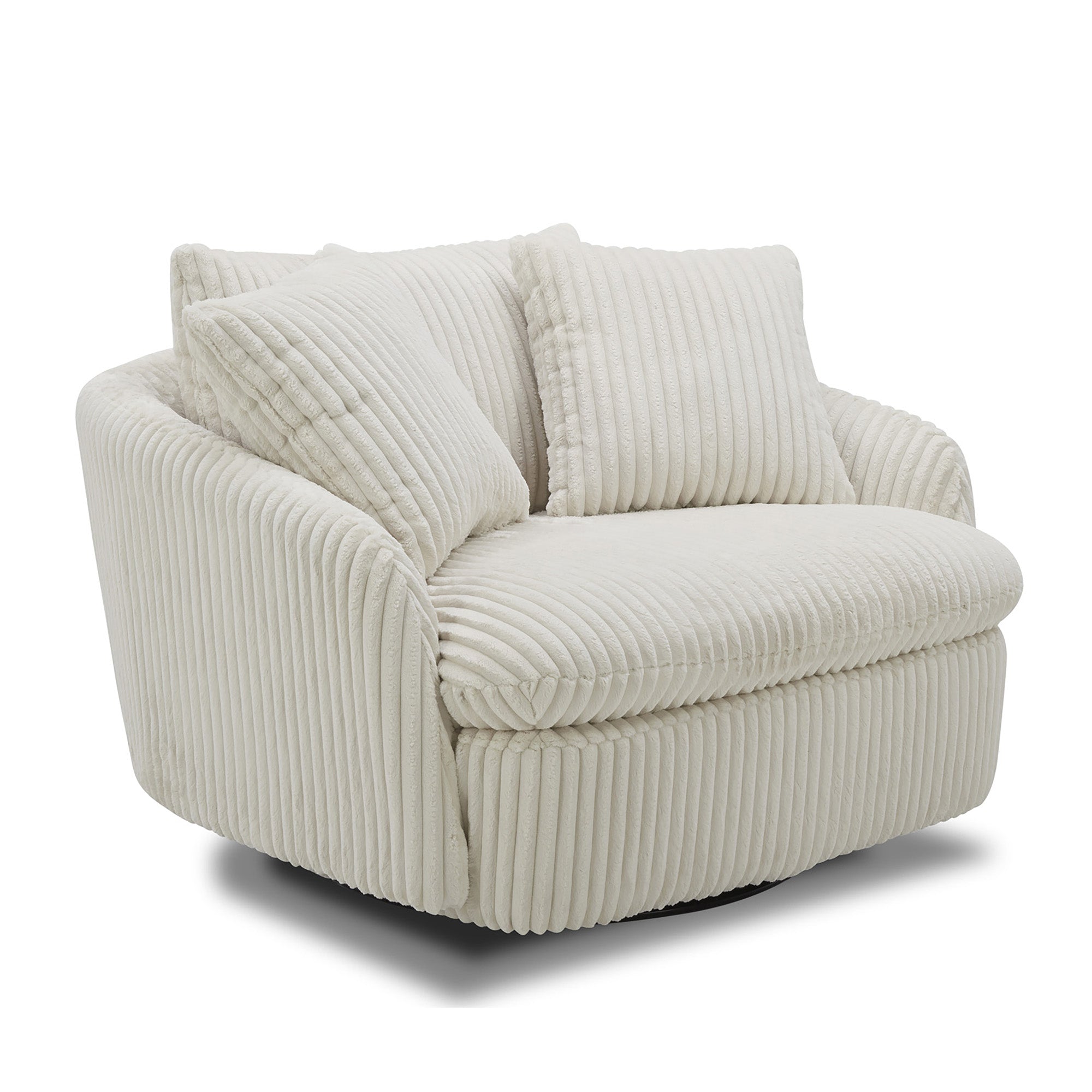 Parker Living Boomer - Mega Ivory Large Swivel Chair with 2 Toss Pillows Two Pack