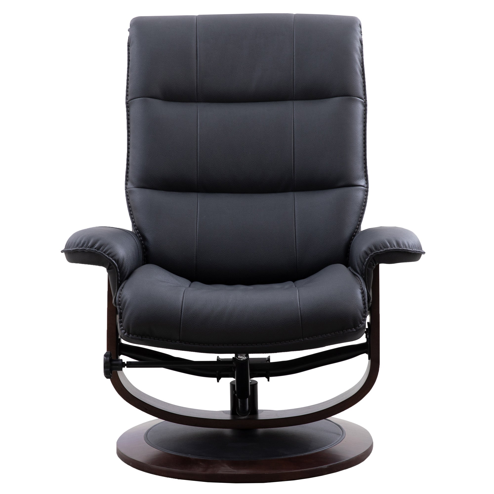 Parker Living Knight - Black Manual Reclining Swivel Chair and Ottoman