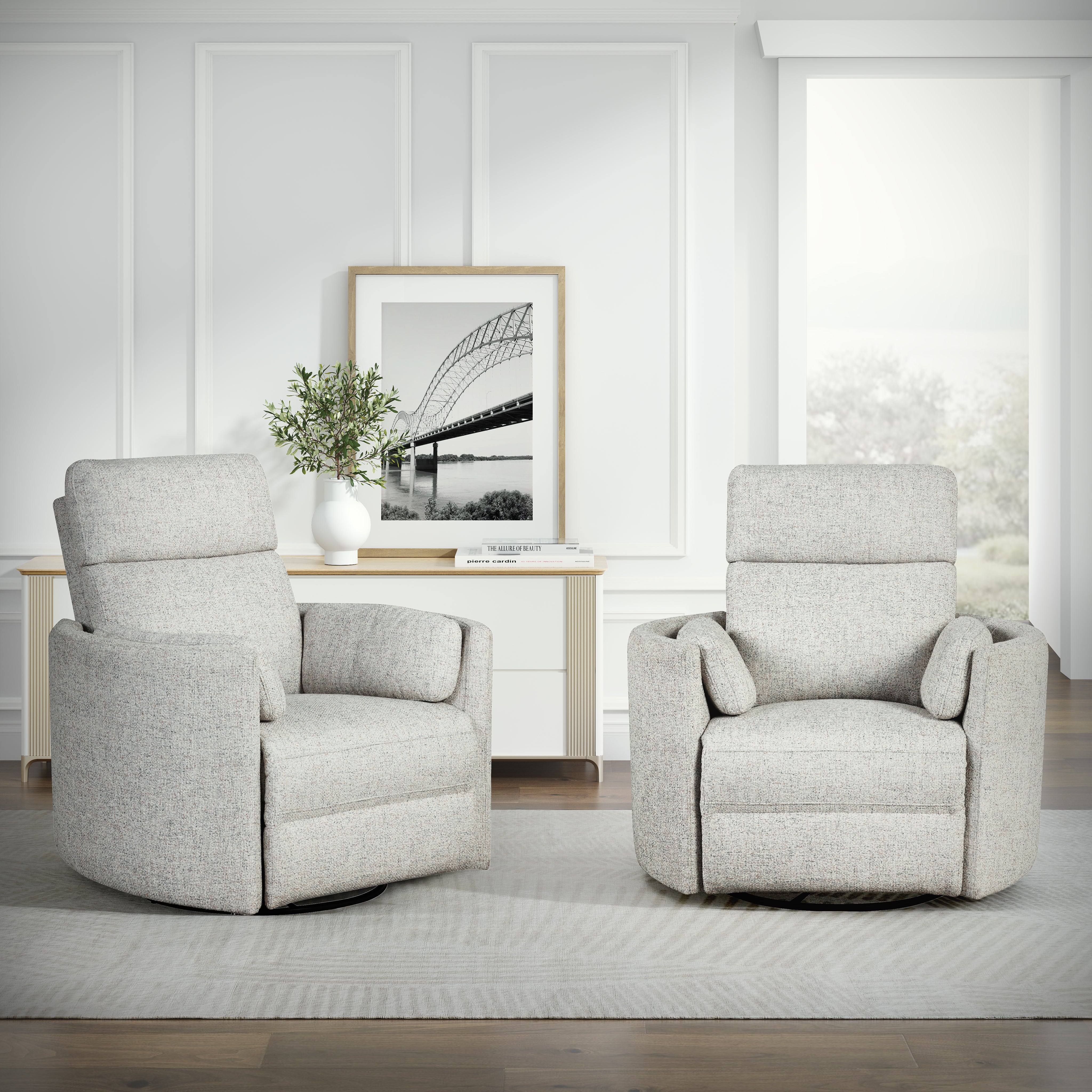 Parker Living Radius - Natural Beauty Quartz Power Swivel Glider Recliner Two Pack