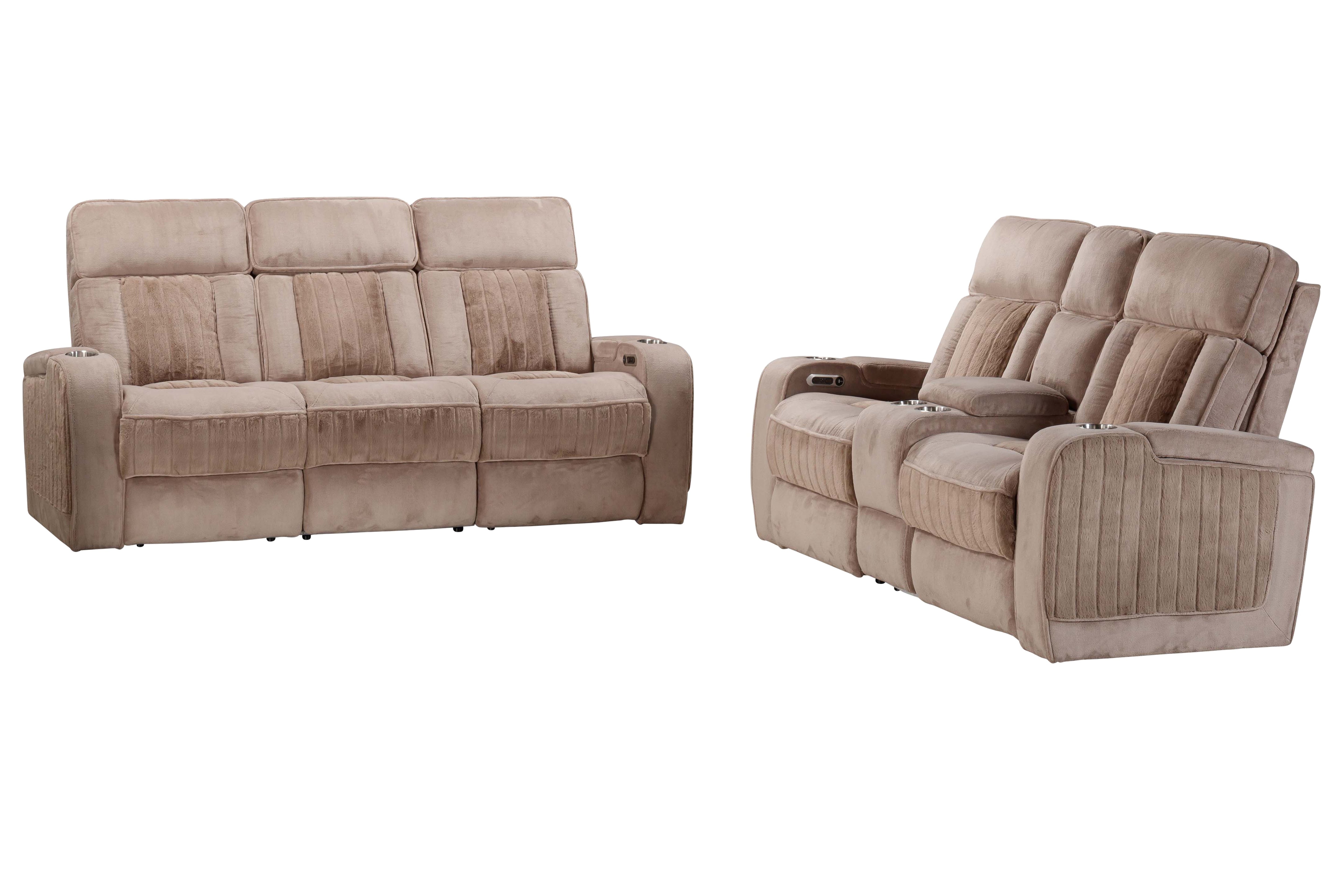 Parker Living Equinox - Mushroom Power Reclining Sofa and Loveseat