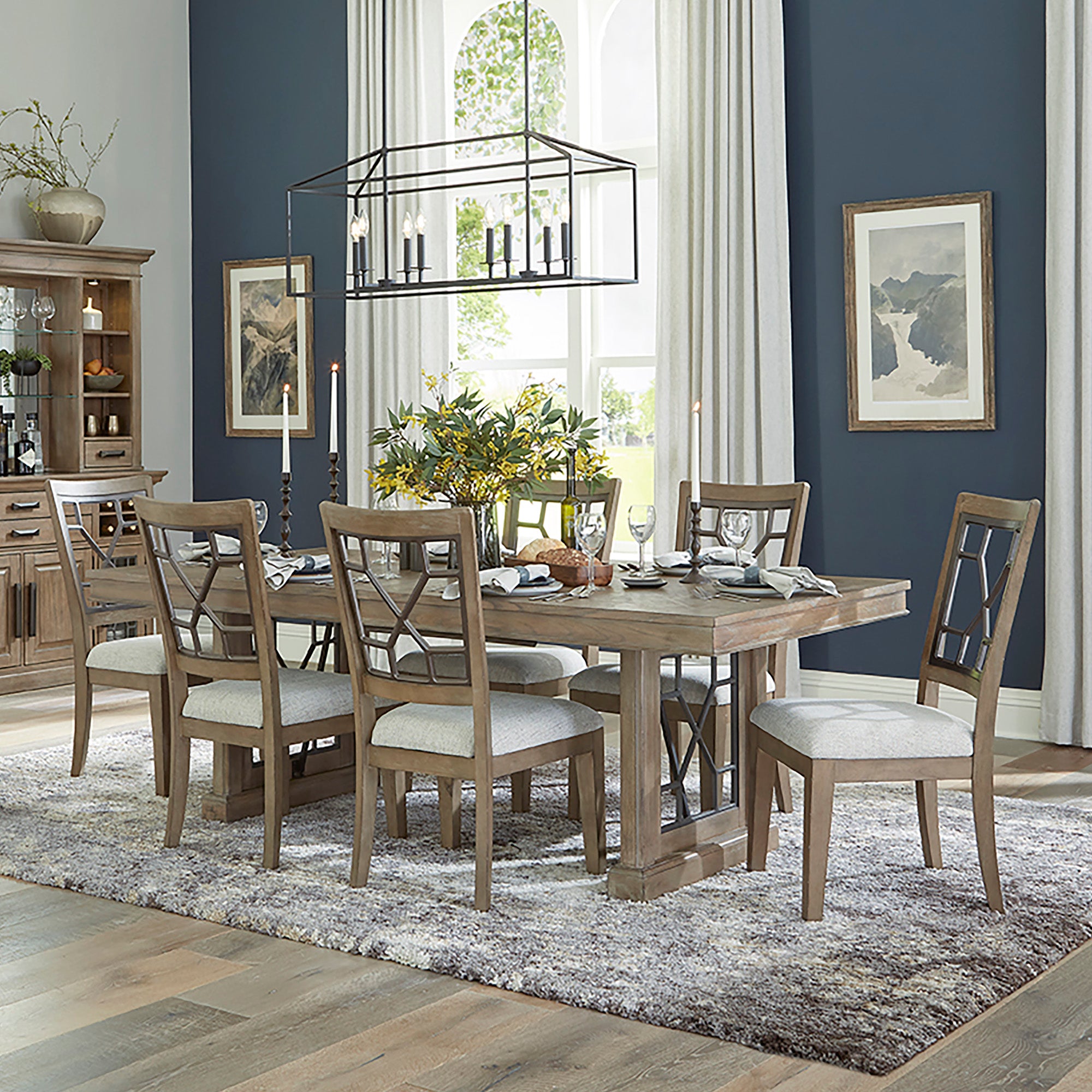 Parker House Sundance Dining - Sandstone Grid Back Dining Chair (2/CTN Sold in pairs)