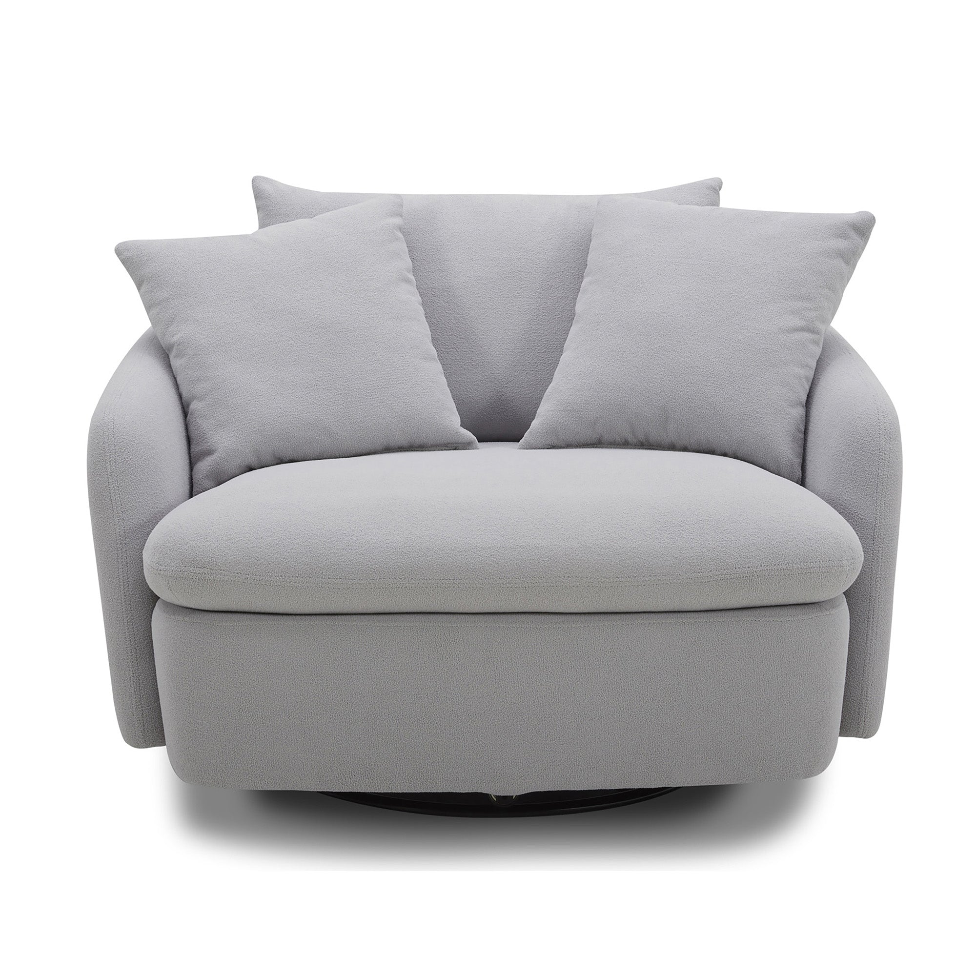 Parker Living Boomer - Dove Grey Large Swivel Chair with 2 Toss Pillows