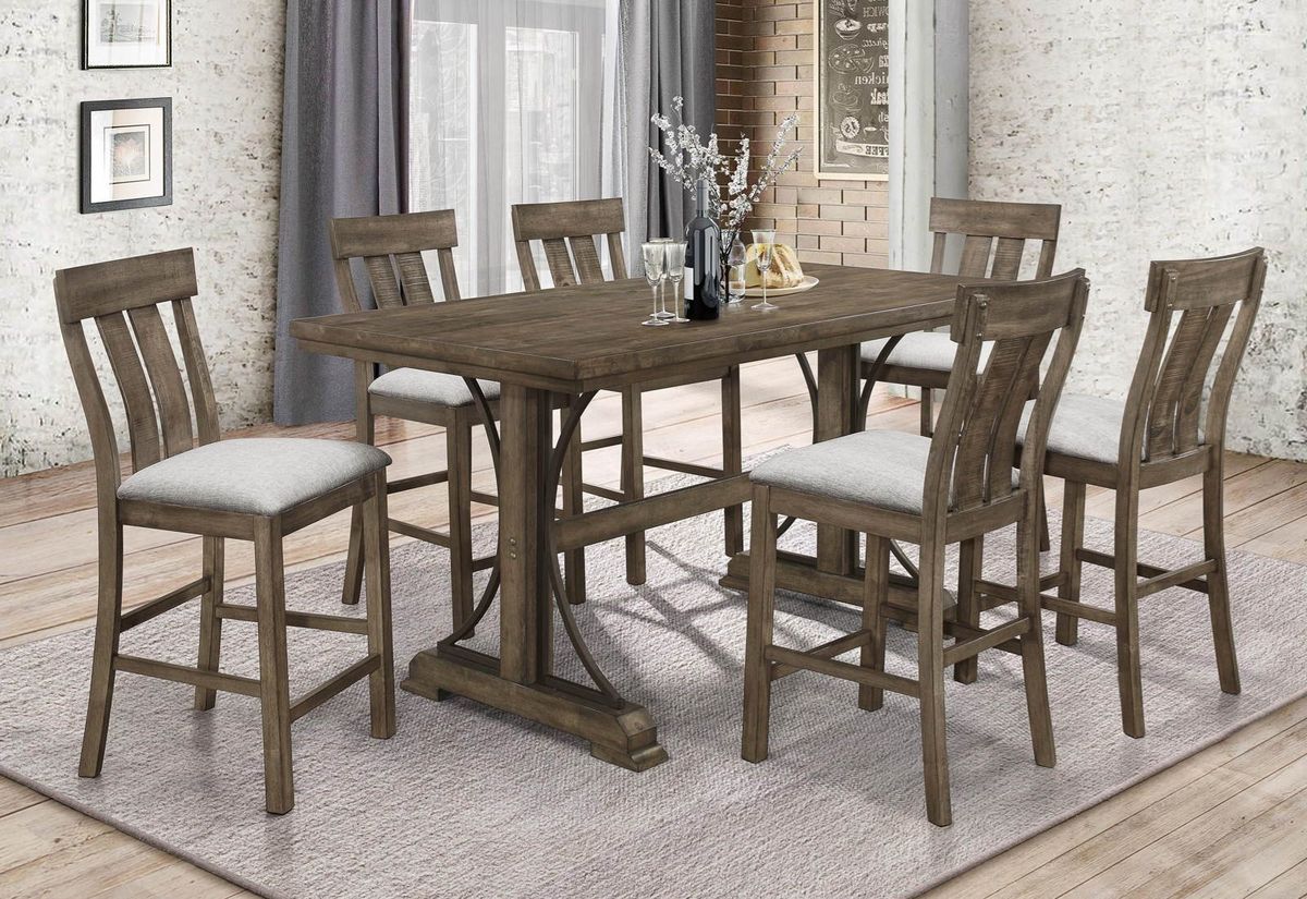 Crown Mark Quincy Counter Height Chair (Set of 2) in Light Brown 2831S-24 - Ideal Furniture (Fresno,CA) 