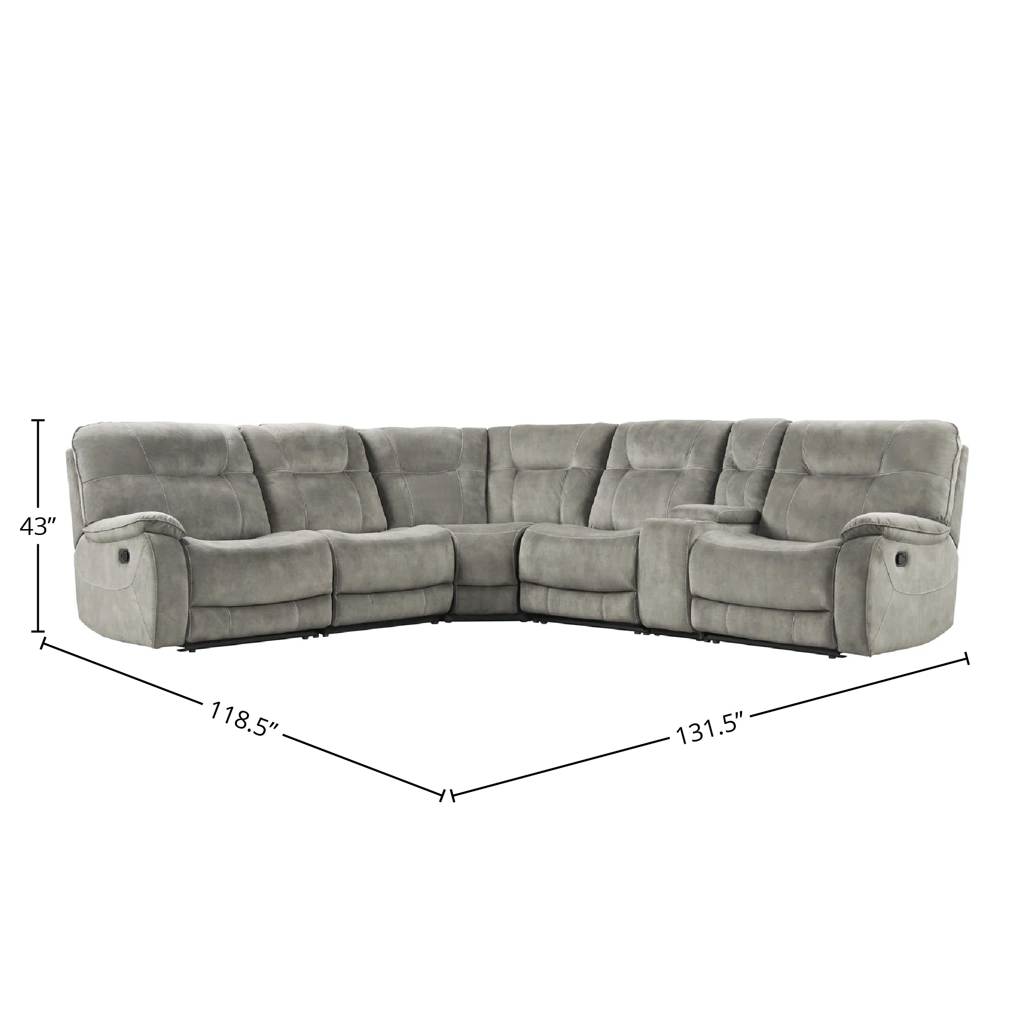 Parker Living Cooper - Shadow Natural 6 Piece Modular Manual Reclining Sectional