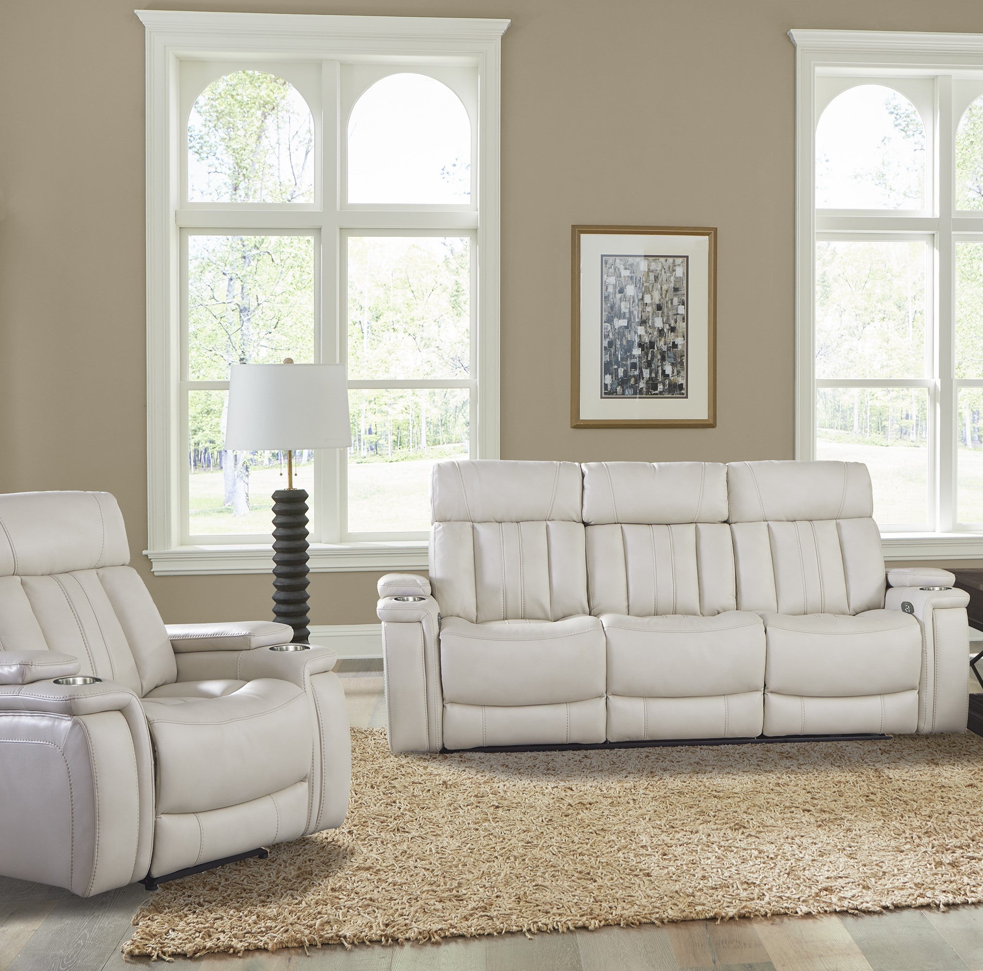 Parker Living Royce - Fantom Ivory Power Reclining Sofa and Recliner