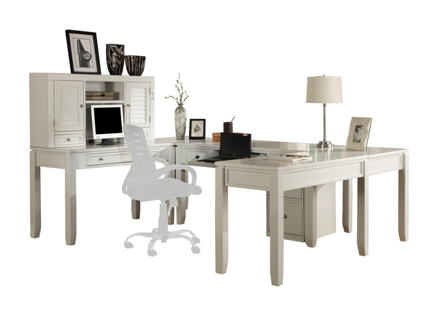 Parker House Boca U Shape Desk with Hutch and File