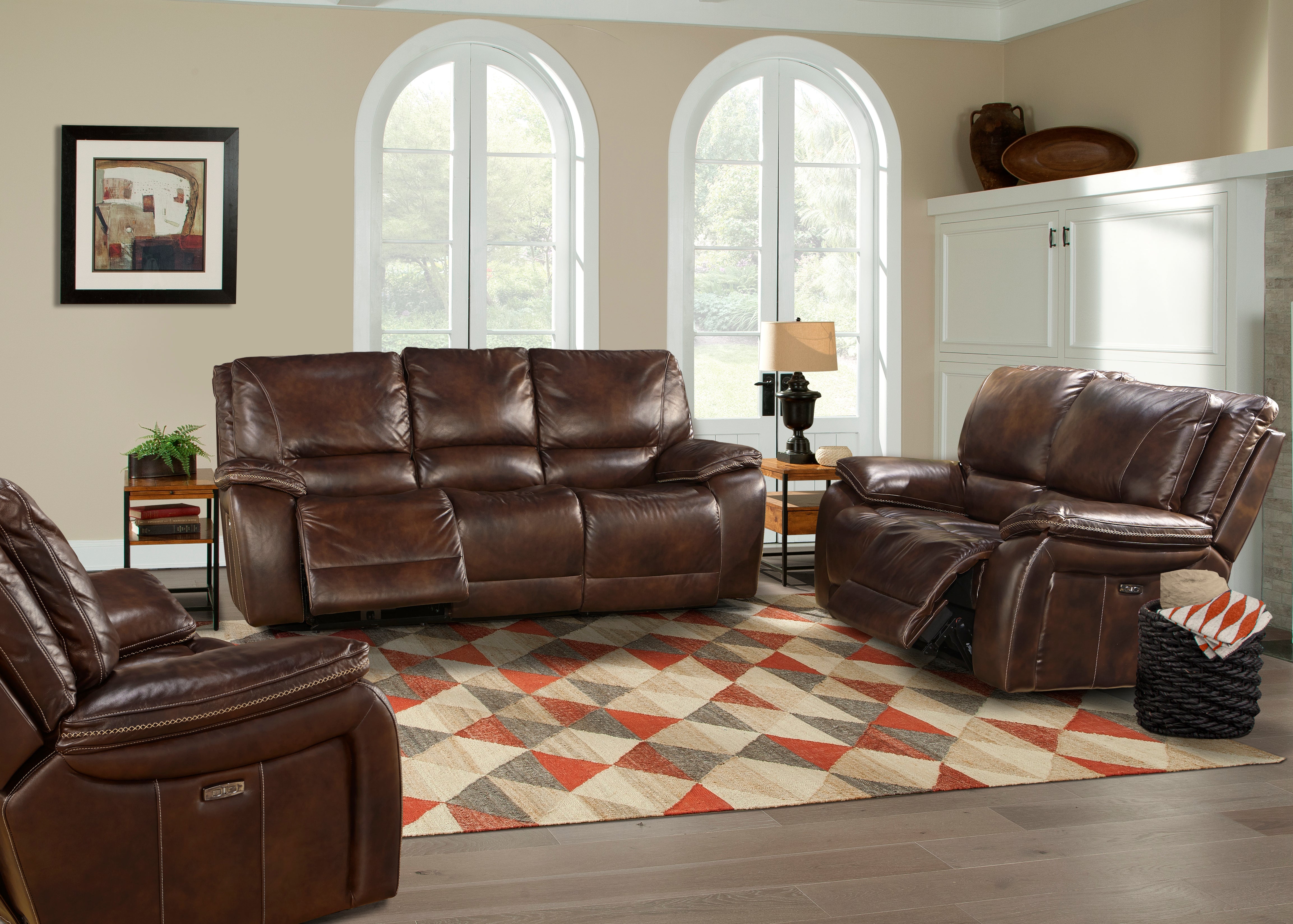 Parker Living Vail - Burnt Sienna Power Reclining Sofa Loveseat and Recliner