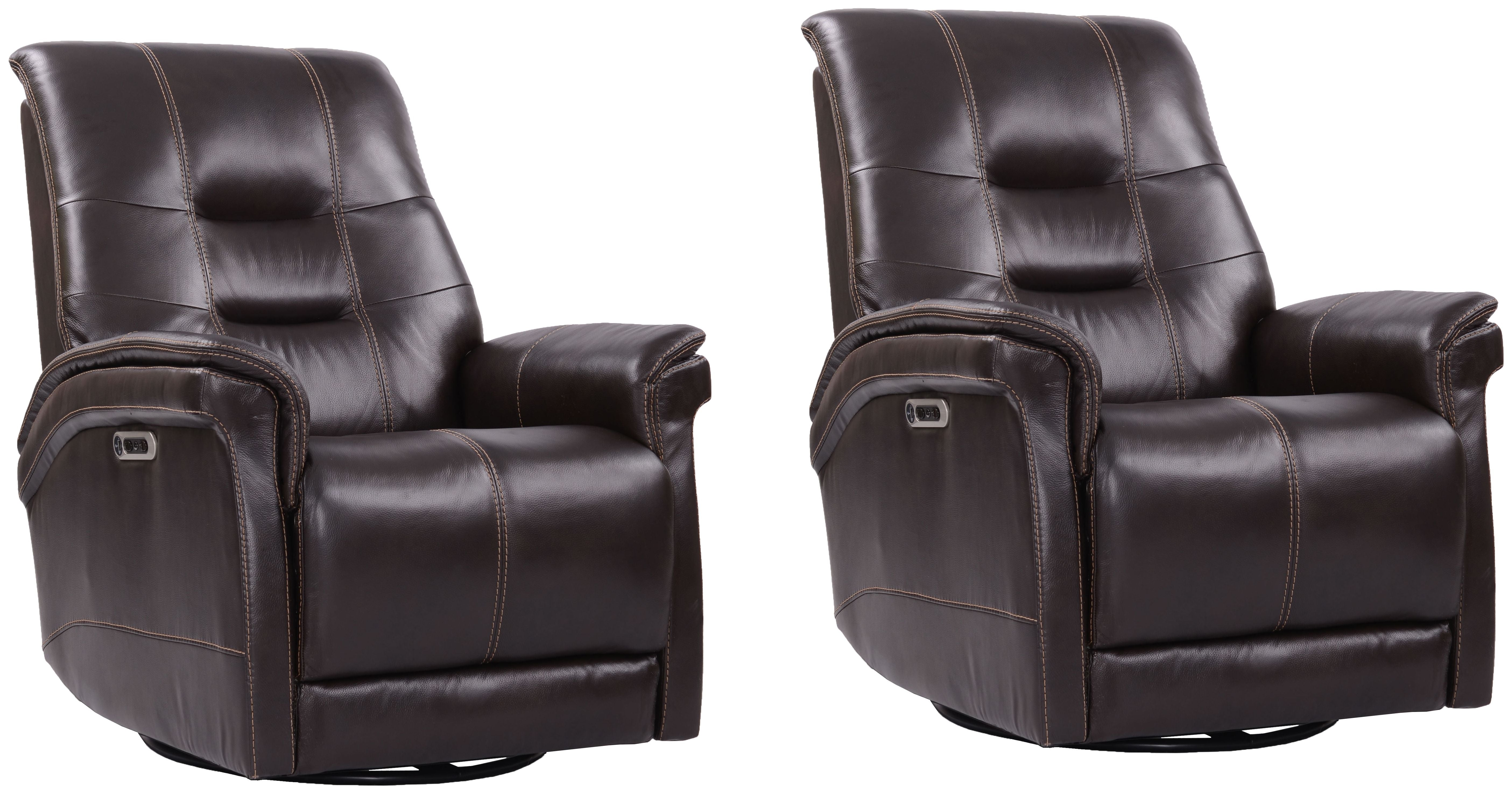 Parker Living Carnegie - Verona Coffee - Powered By Freemotion Cordless Power Swivel Glider Recliner Two Pack