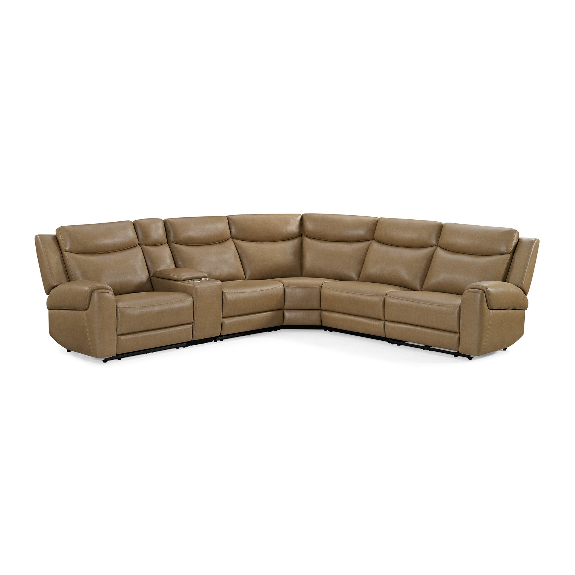 Parker Living Momentum - Cashew 6 Piece Modular Power Reclining Sectional with Power Adjustable Headrests